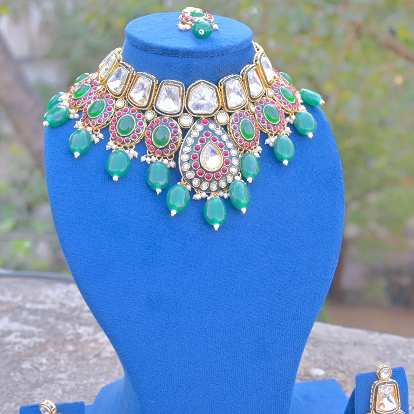 Oorja Polki Kundan Semi Bridal Jewellery Set