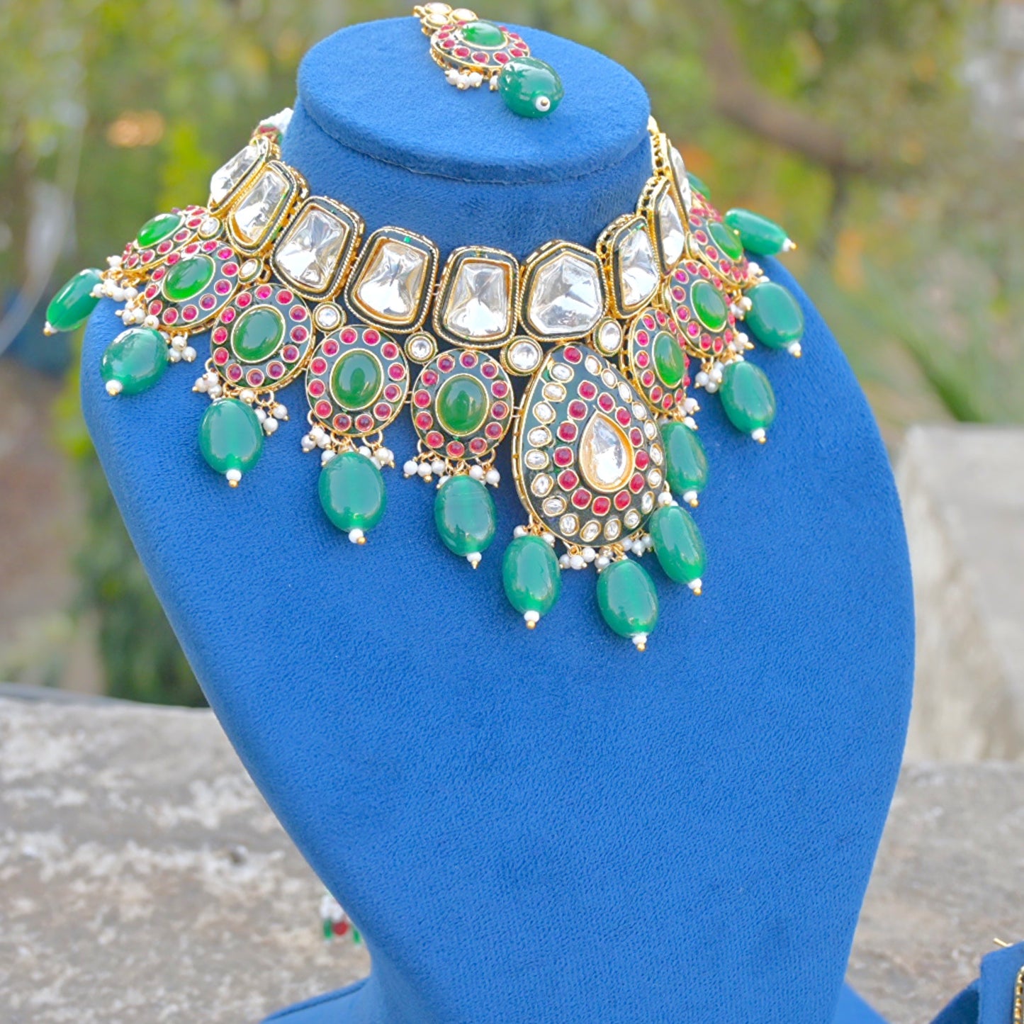 Oorja Polki Kundan Semi Bridal Jewellery Set