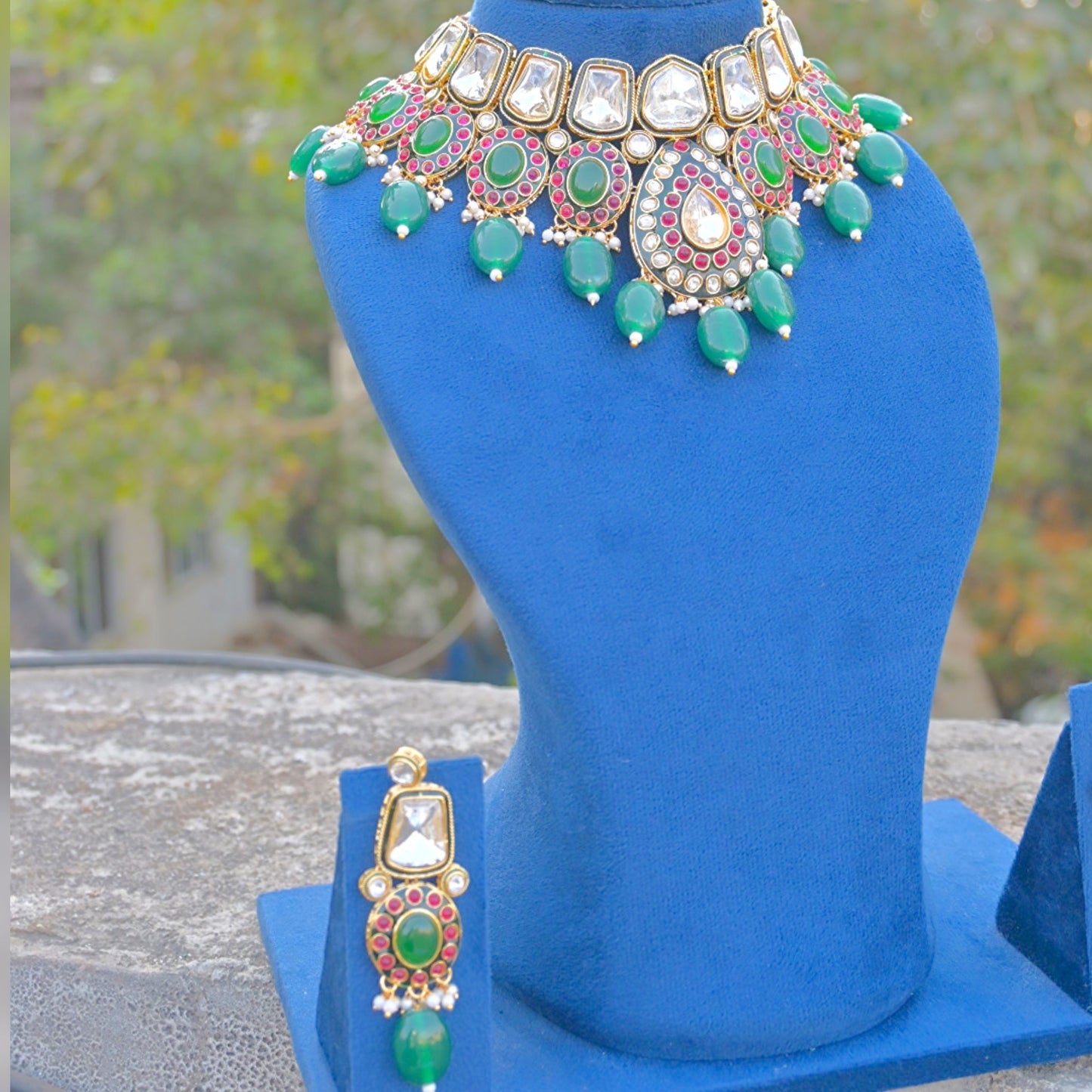 Oorja Polki Kundan Semi Bridal Jewellery Set