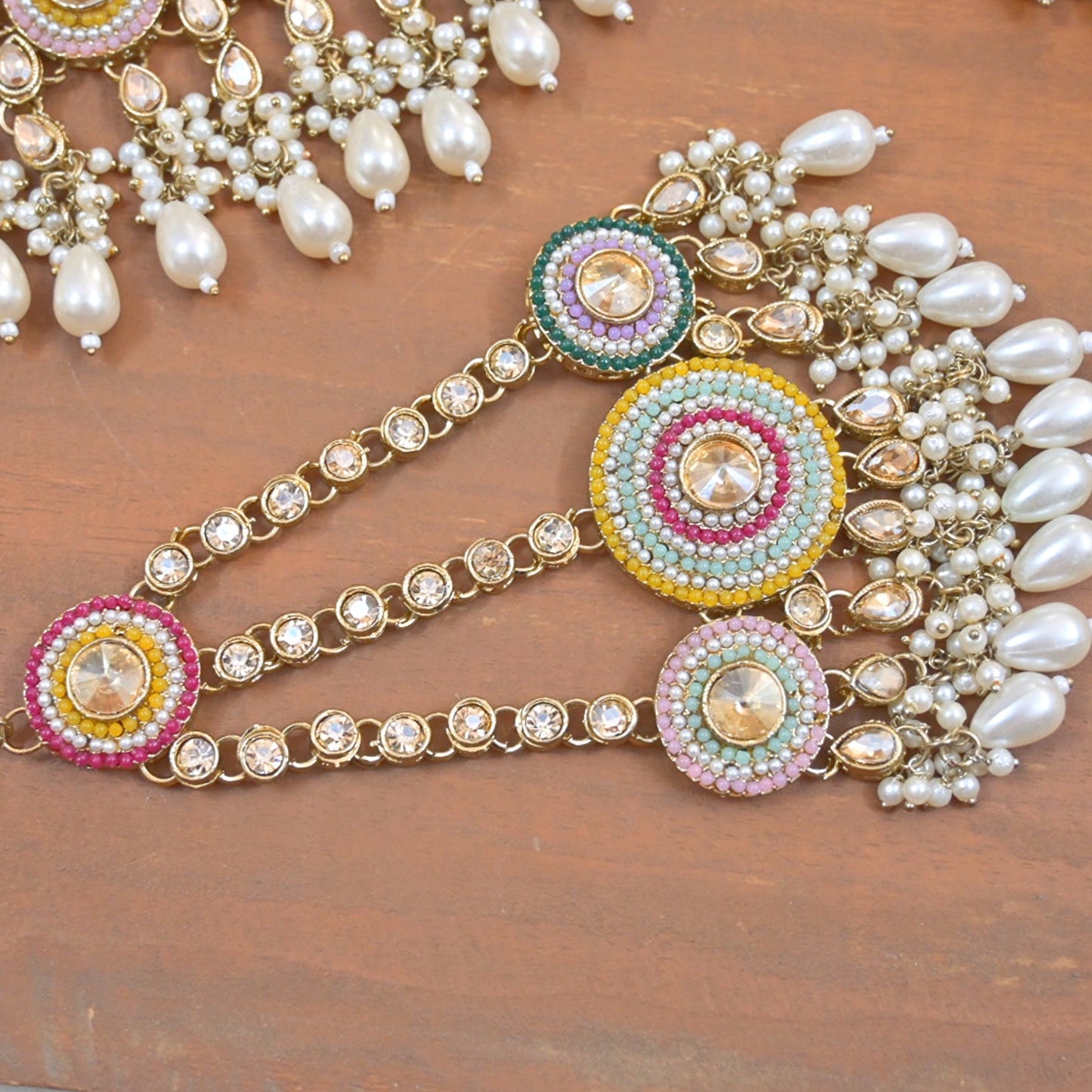 Amber Multi Color Kashmiri Jewellery Set