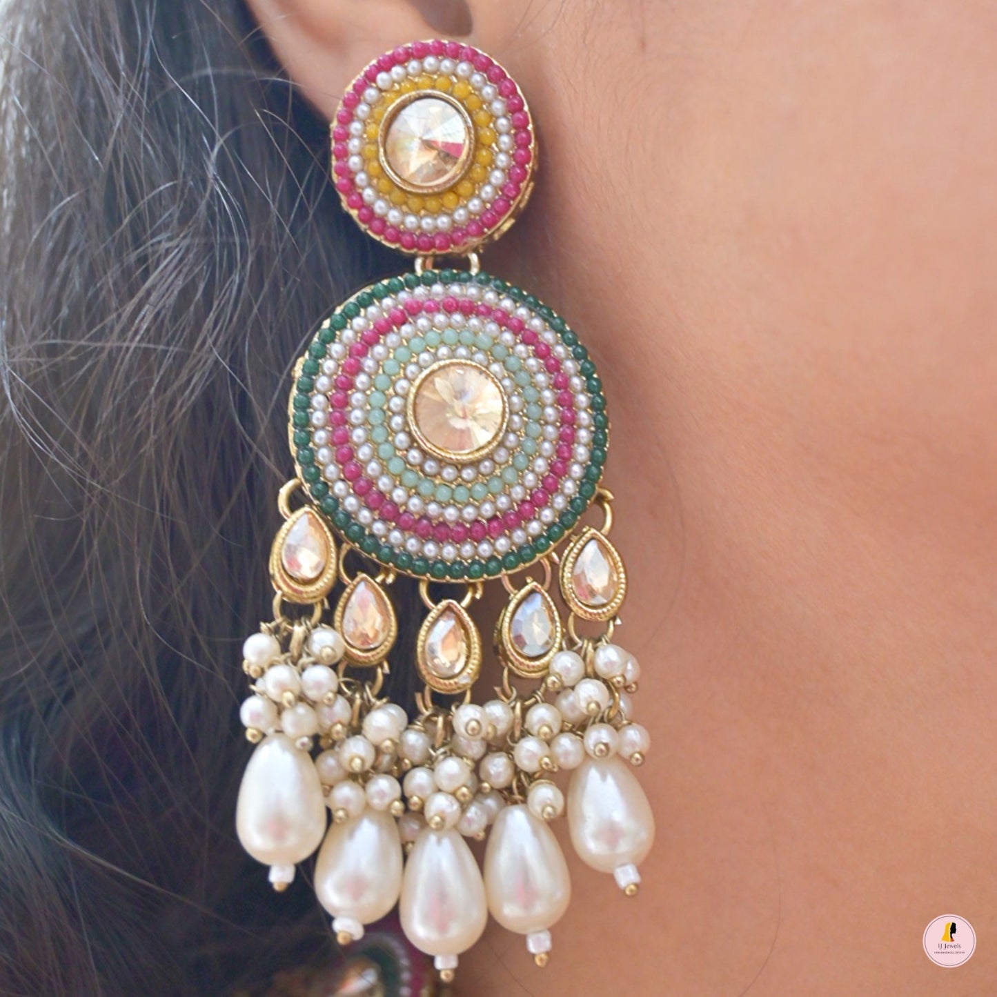 Amber Multi Color Kashmiri Jewellery Set
