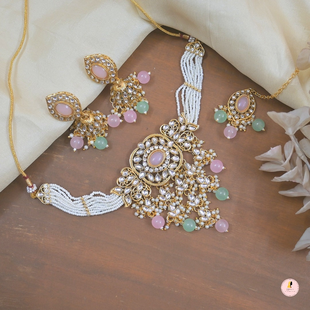 Ankita Pastel Pearl Jewellery Set