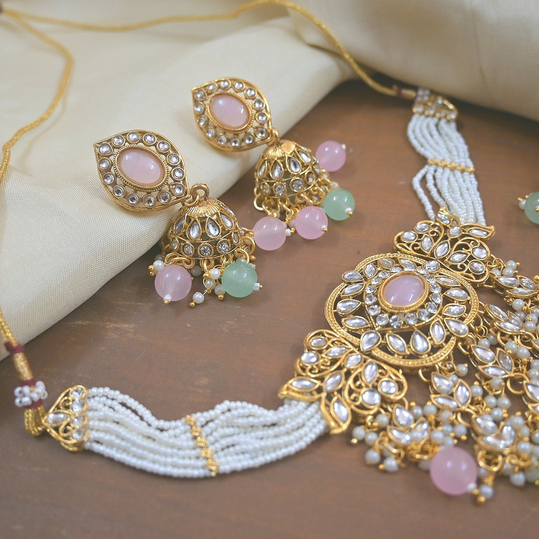 Ankita Pastel Pearl Jewellery Set