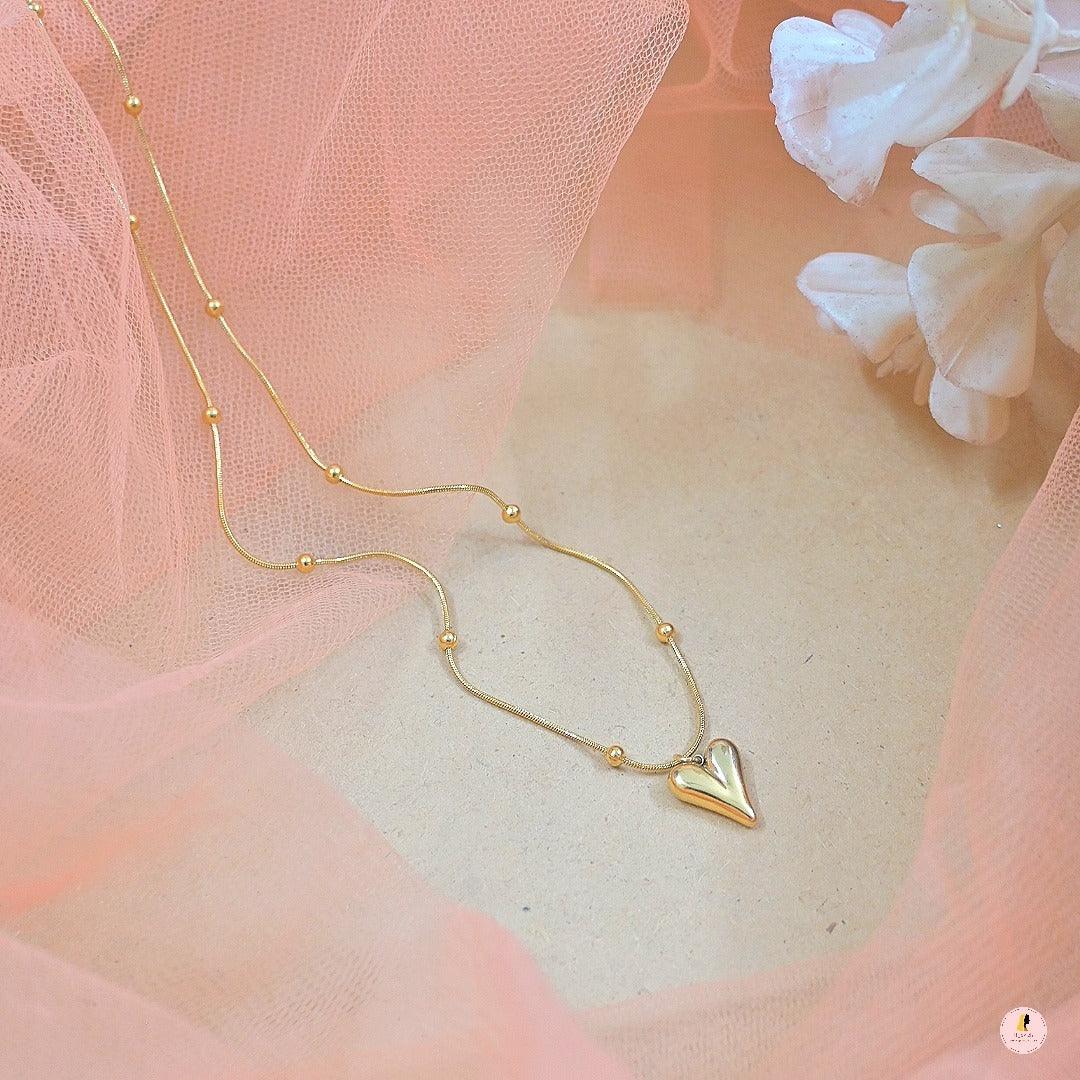 Anti Tarnish Gold Plated Heart Chain