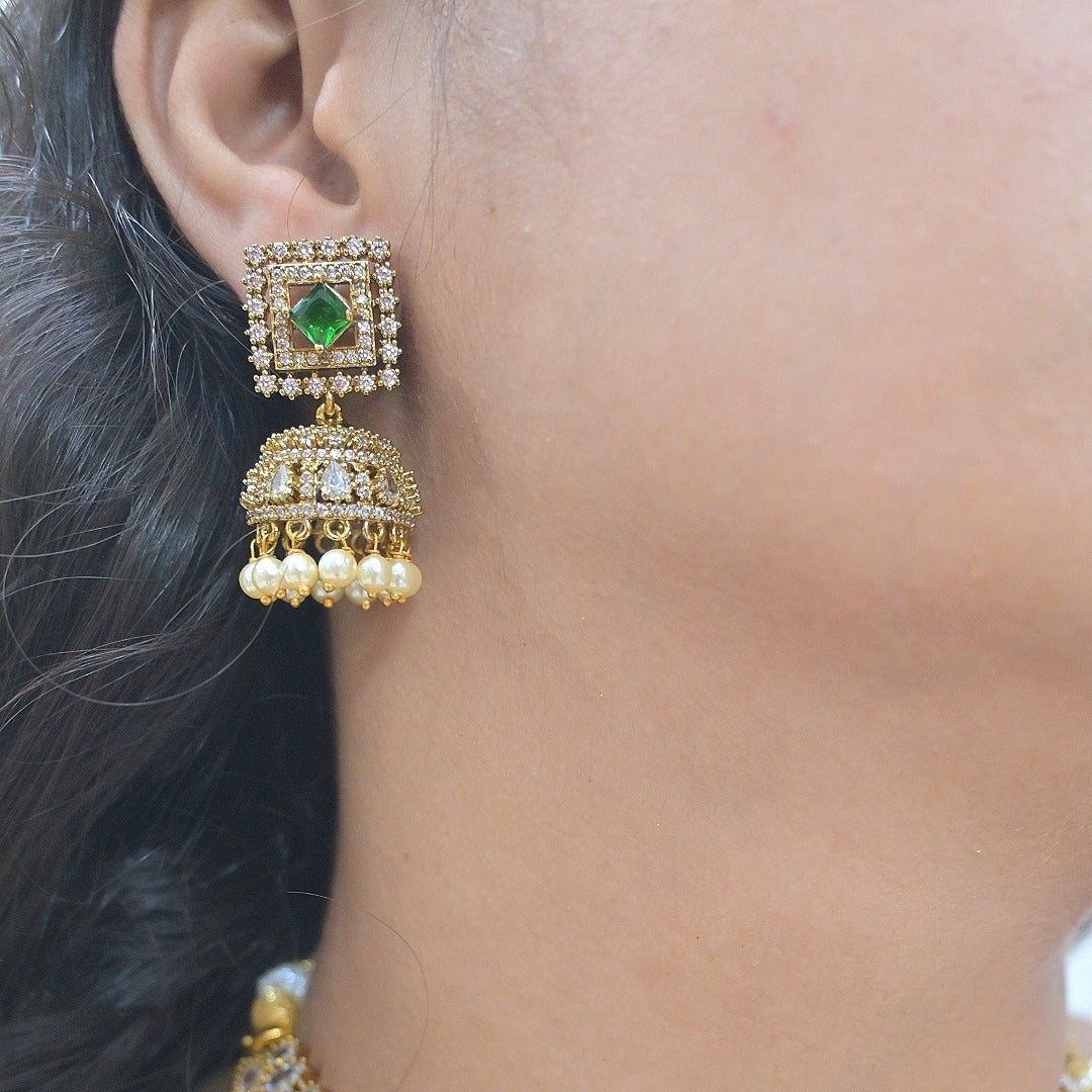 Aarohi Changeable AD Jhumka Set