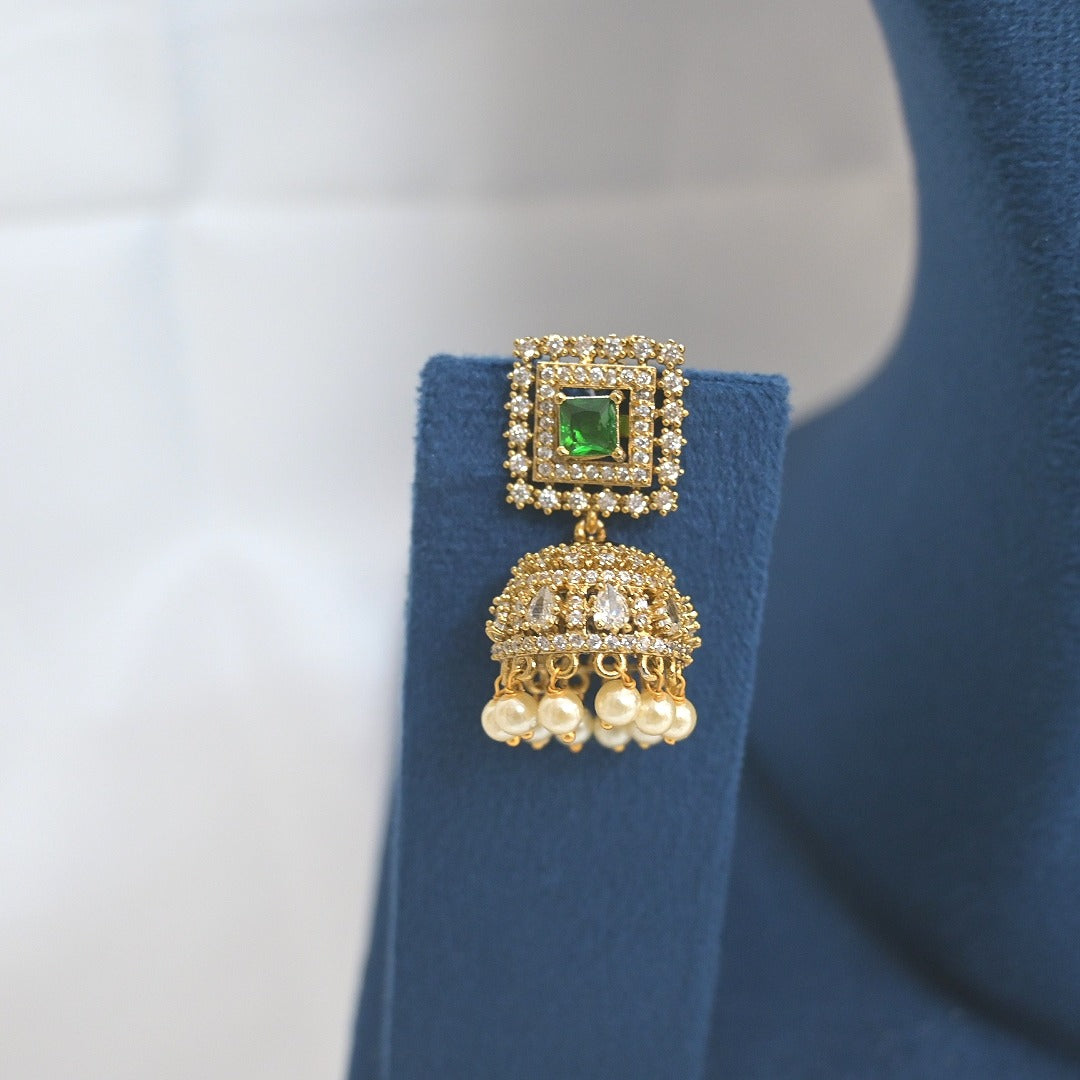 Aarohi Changeable AD Jhumka Set