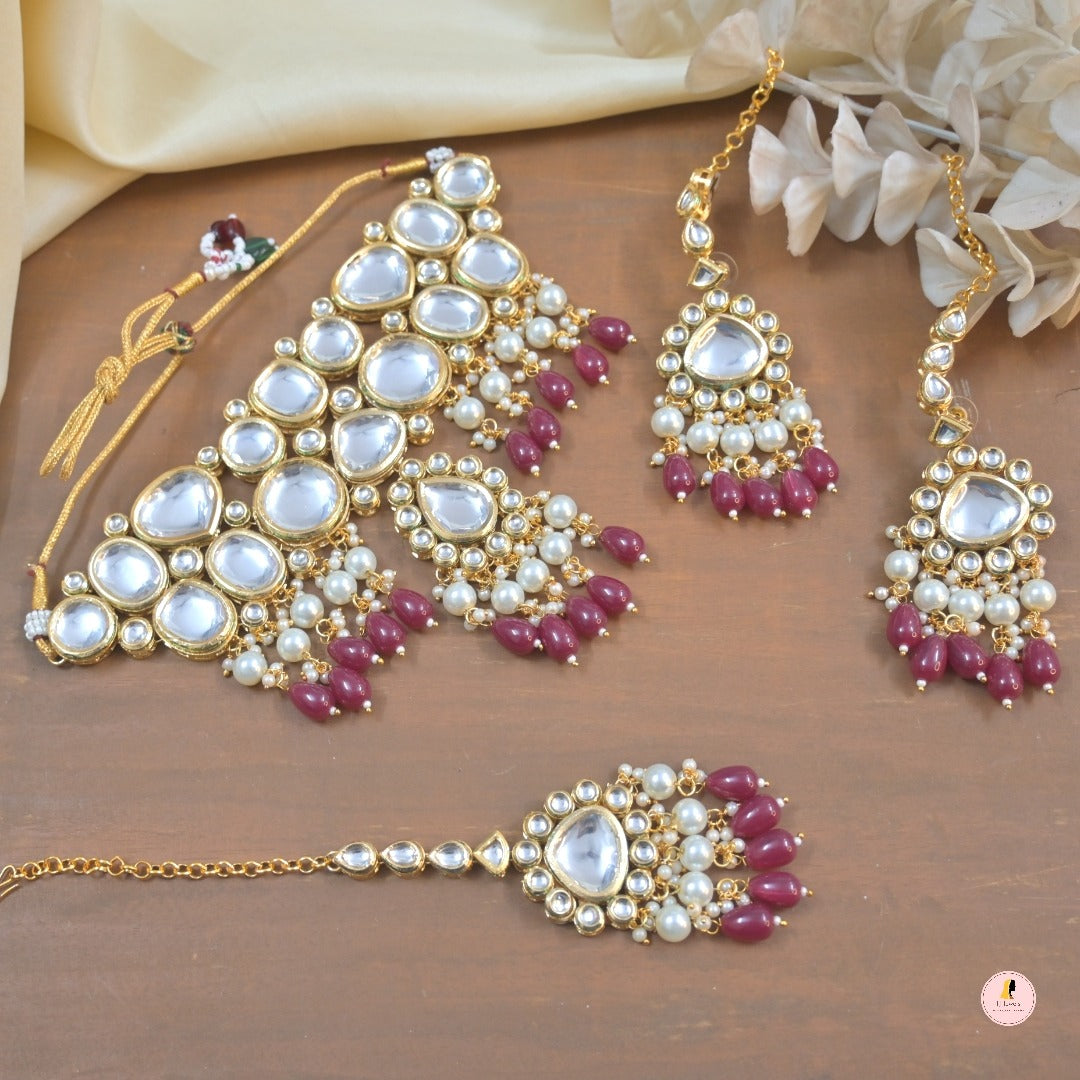 Rhea Semi Bridal Kundan Choker Set