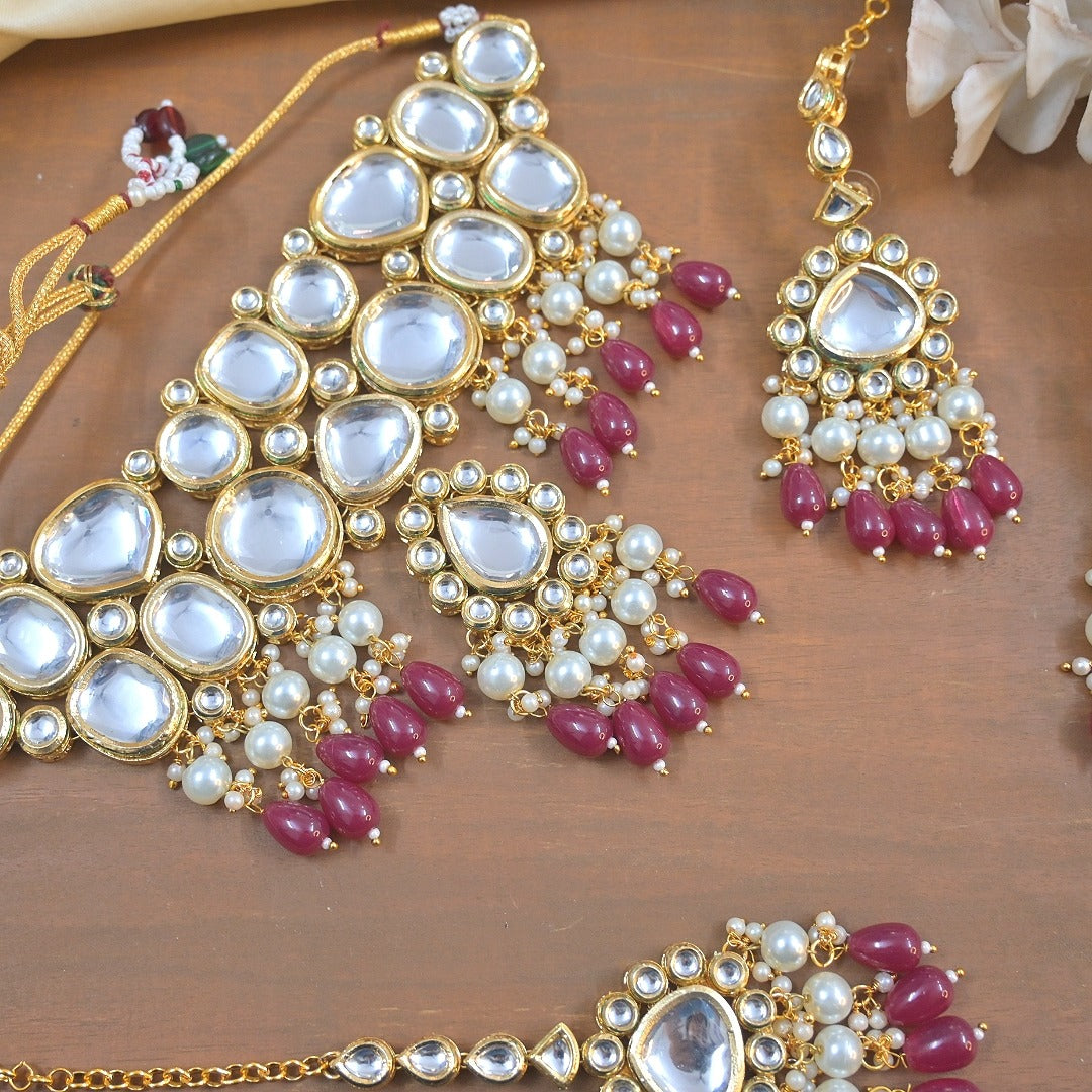 Rhea Semi Bridal Kundan Choker Set