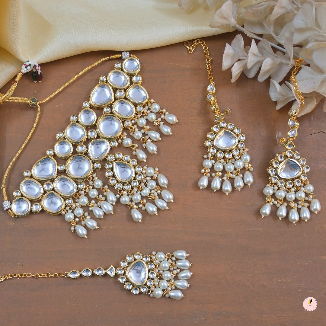 Rhea Semi Bridal Kundan Choker Set