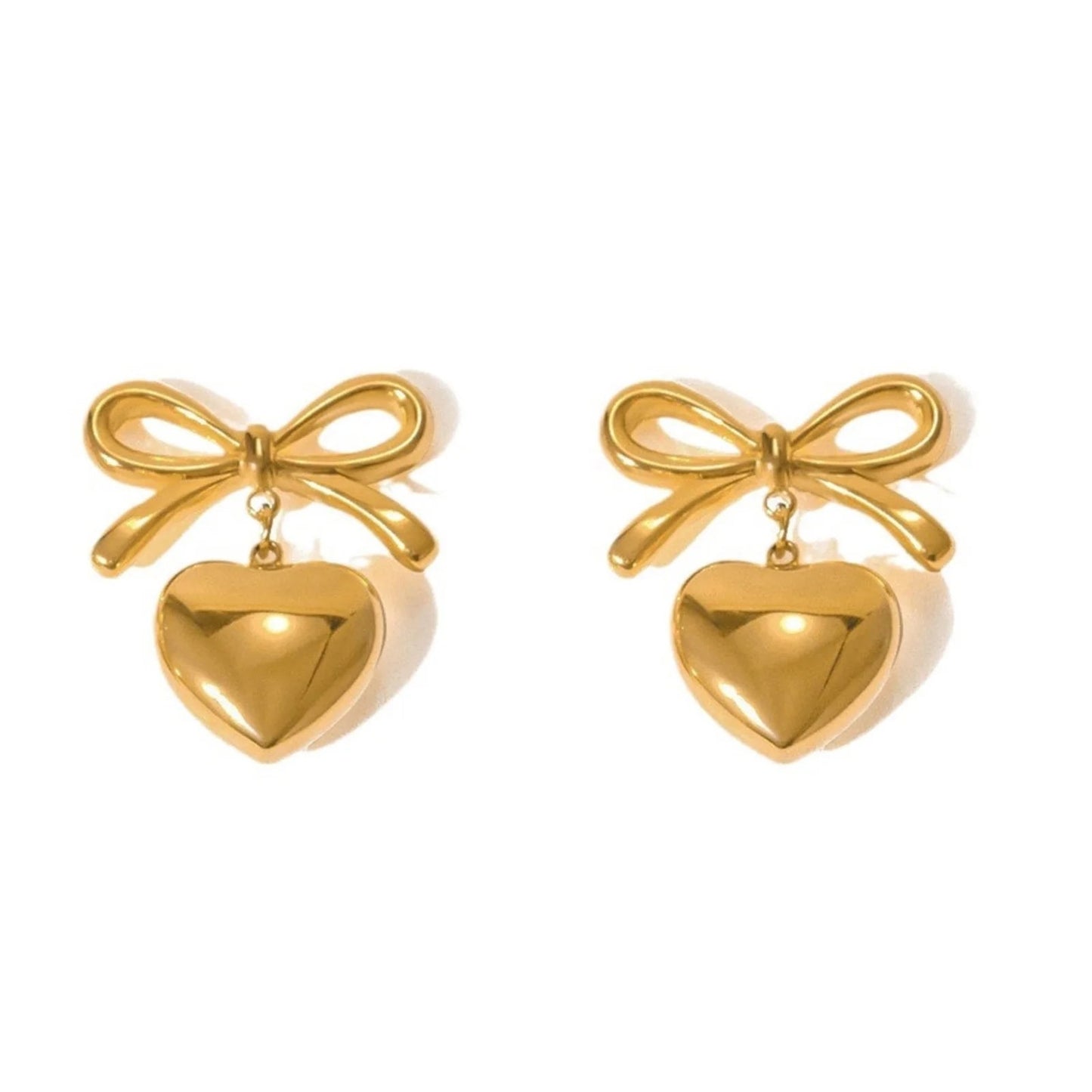 18K Gold Plated Dainty Bow Earrings