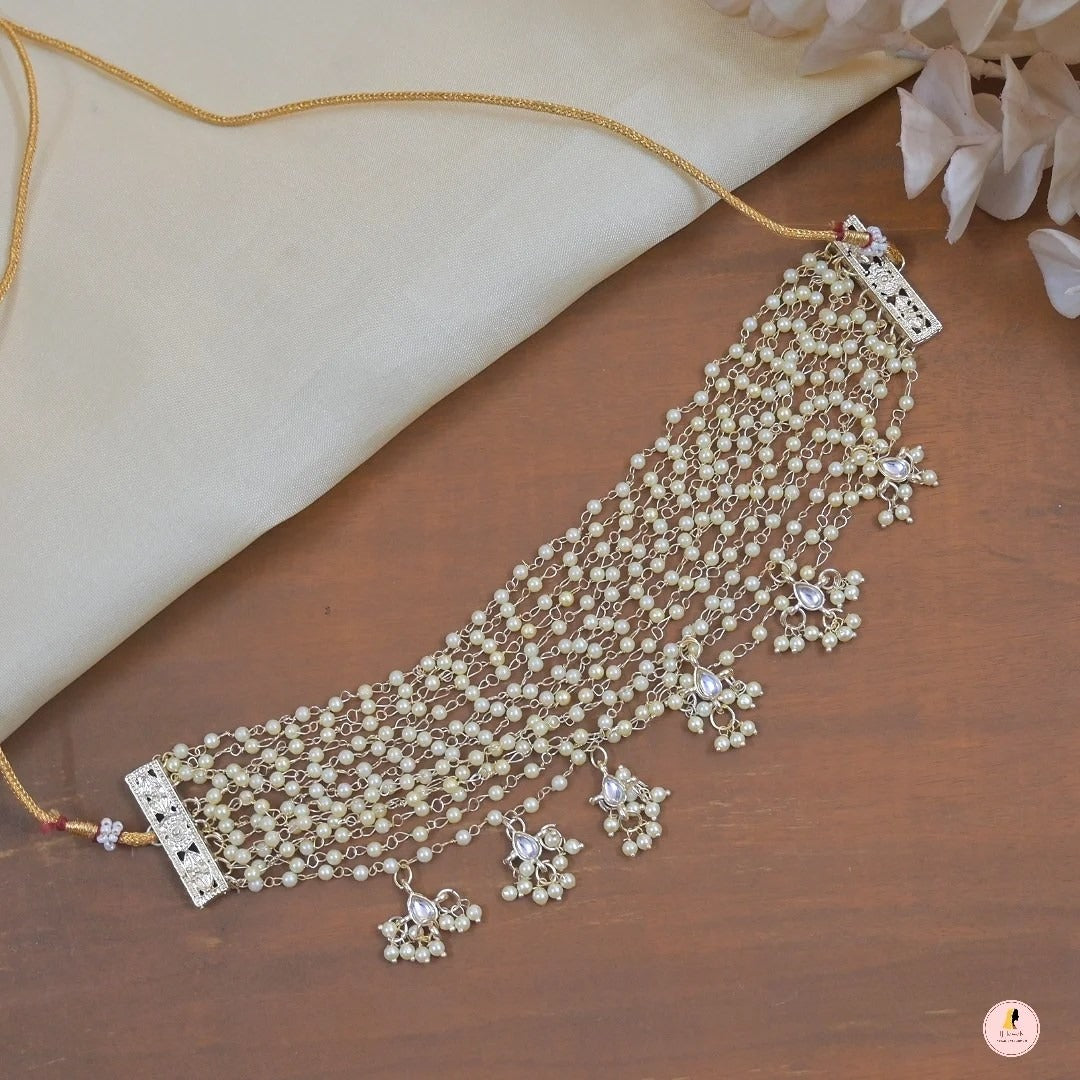 Kimaya Pearl Layered Choker Set