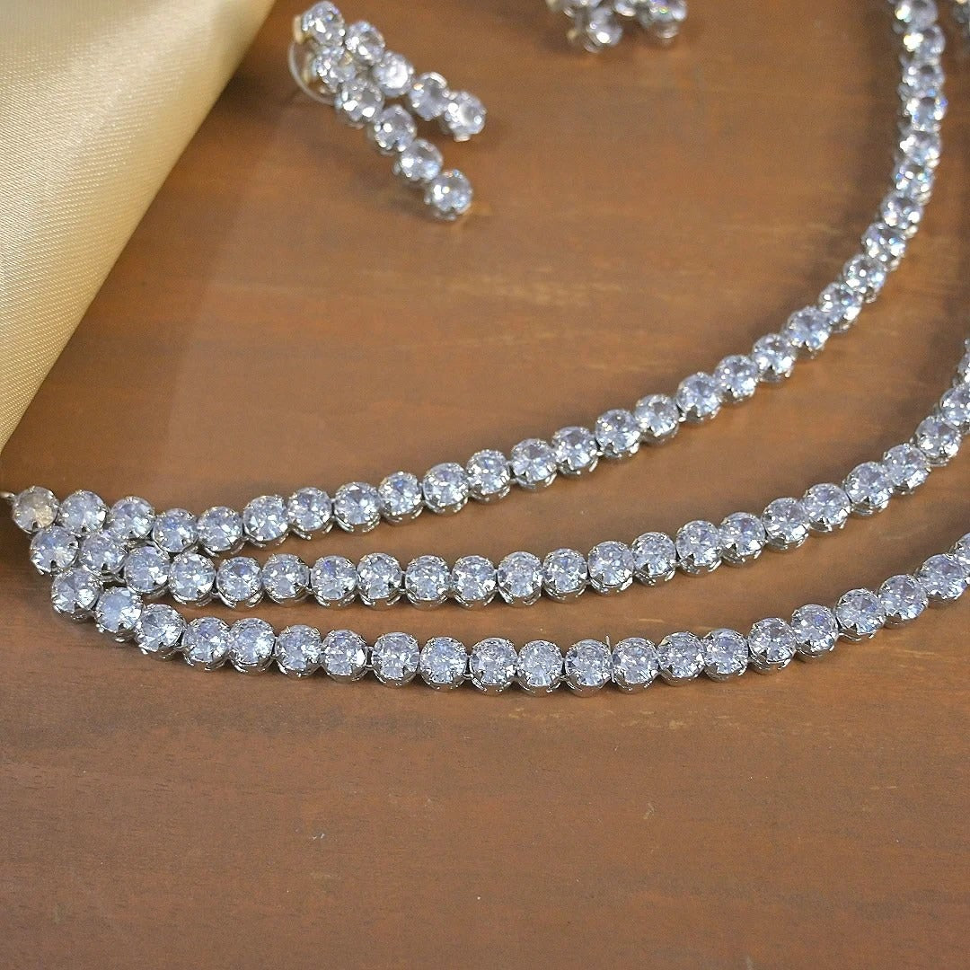Pranshi 3 Layered Silver AD Set
