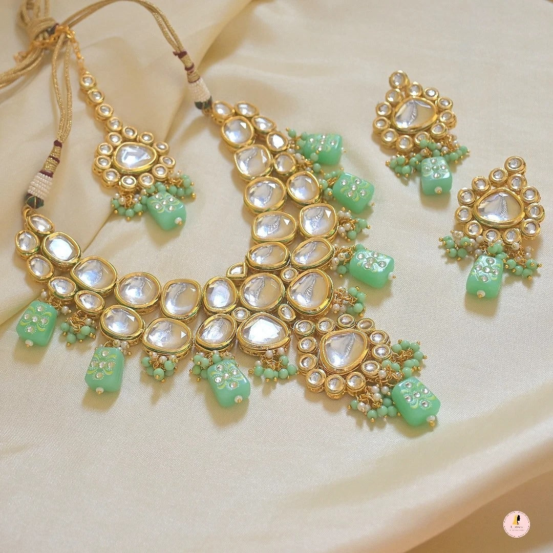 Sabya Kundan Neckpiece - Sea Green