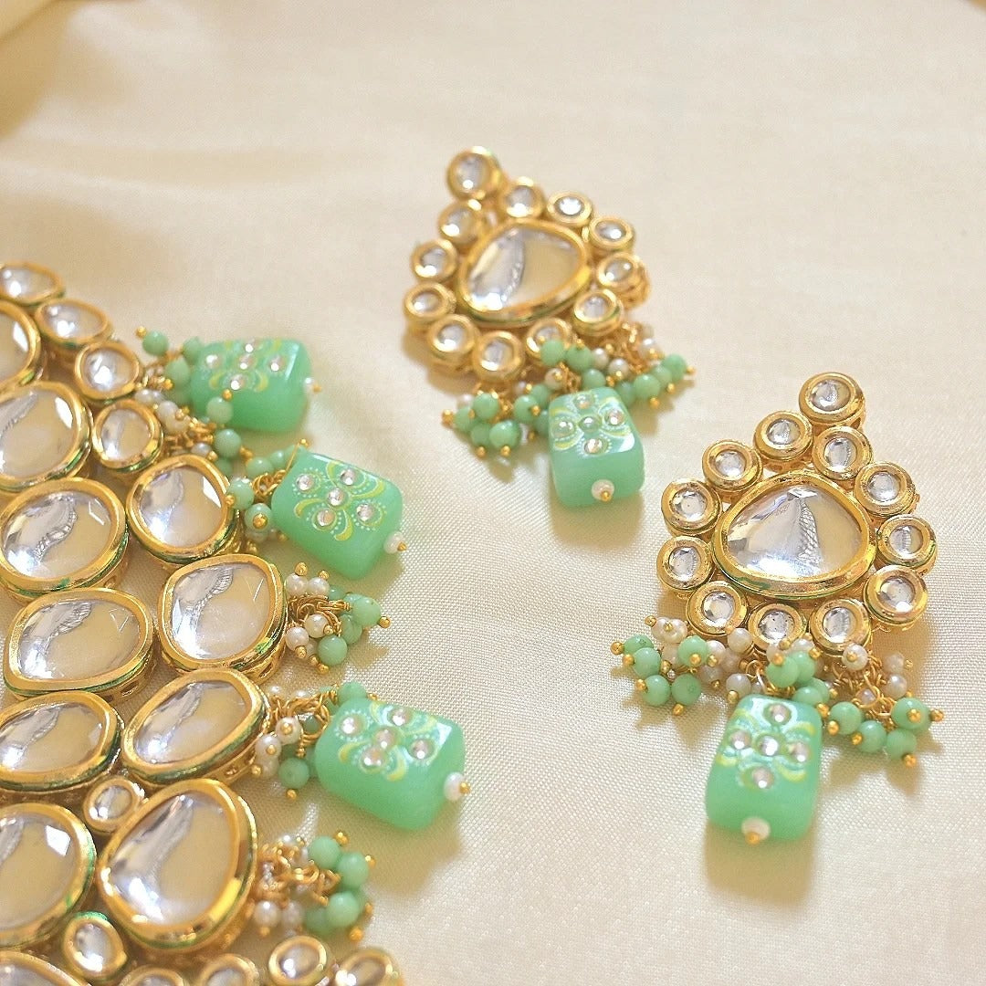 Sabya Kundan Neckpiece - Sea Green