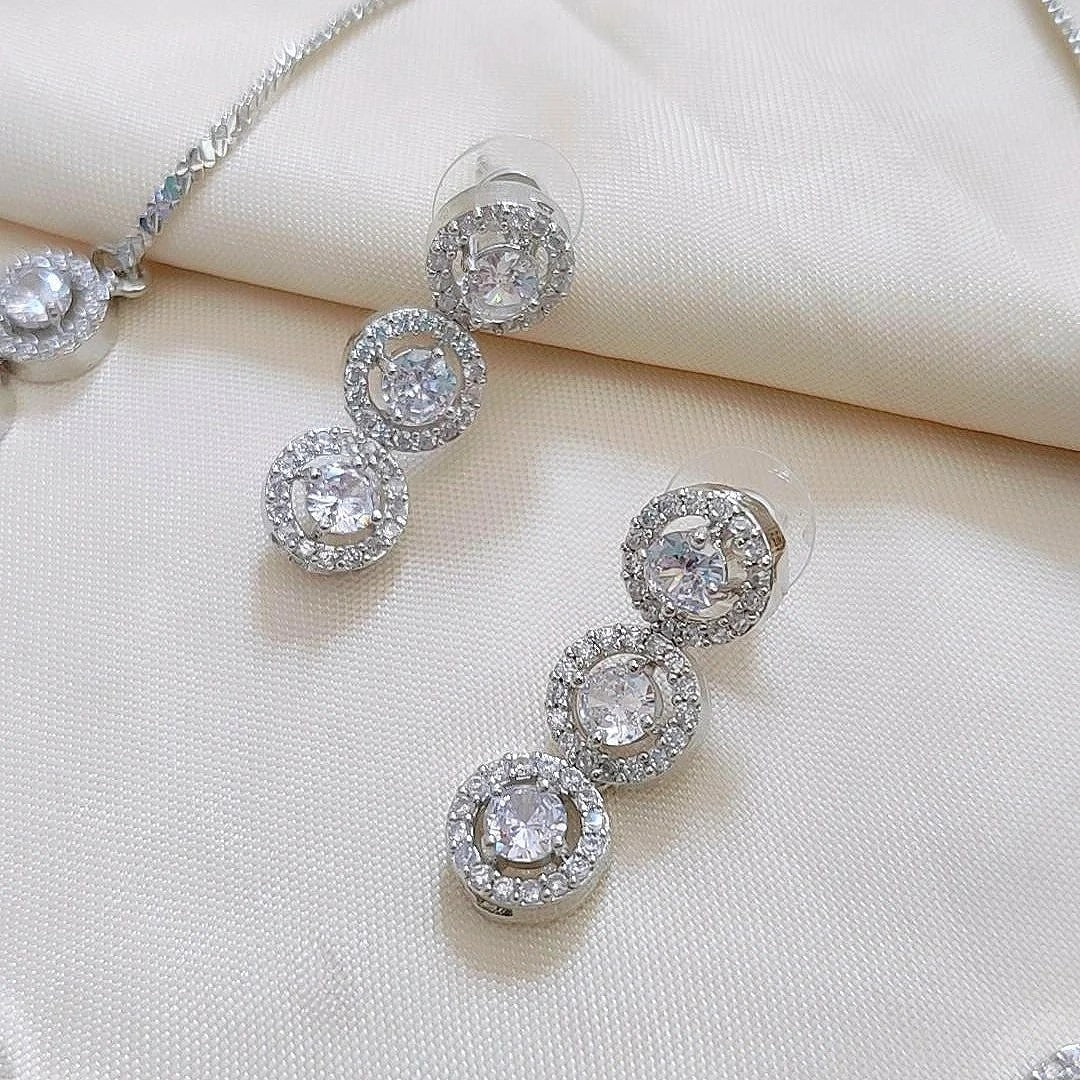 Ananya Panday Inspired Silver AD Neckpiece