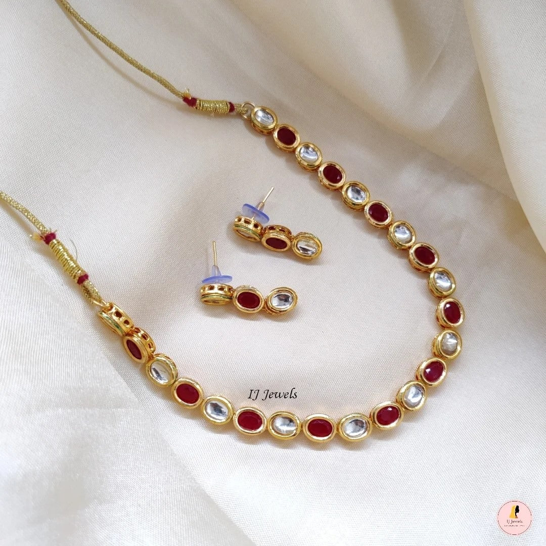 Oval Kundan Set