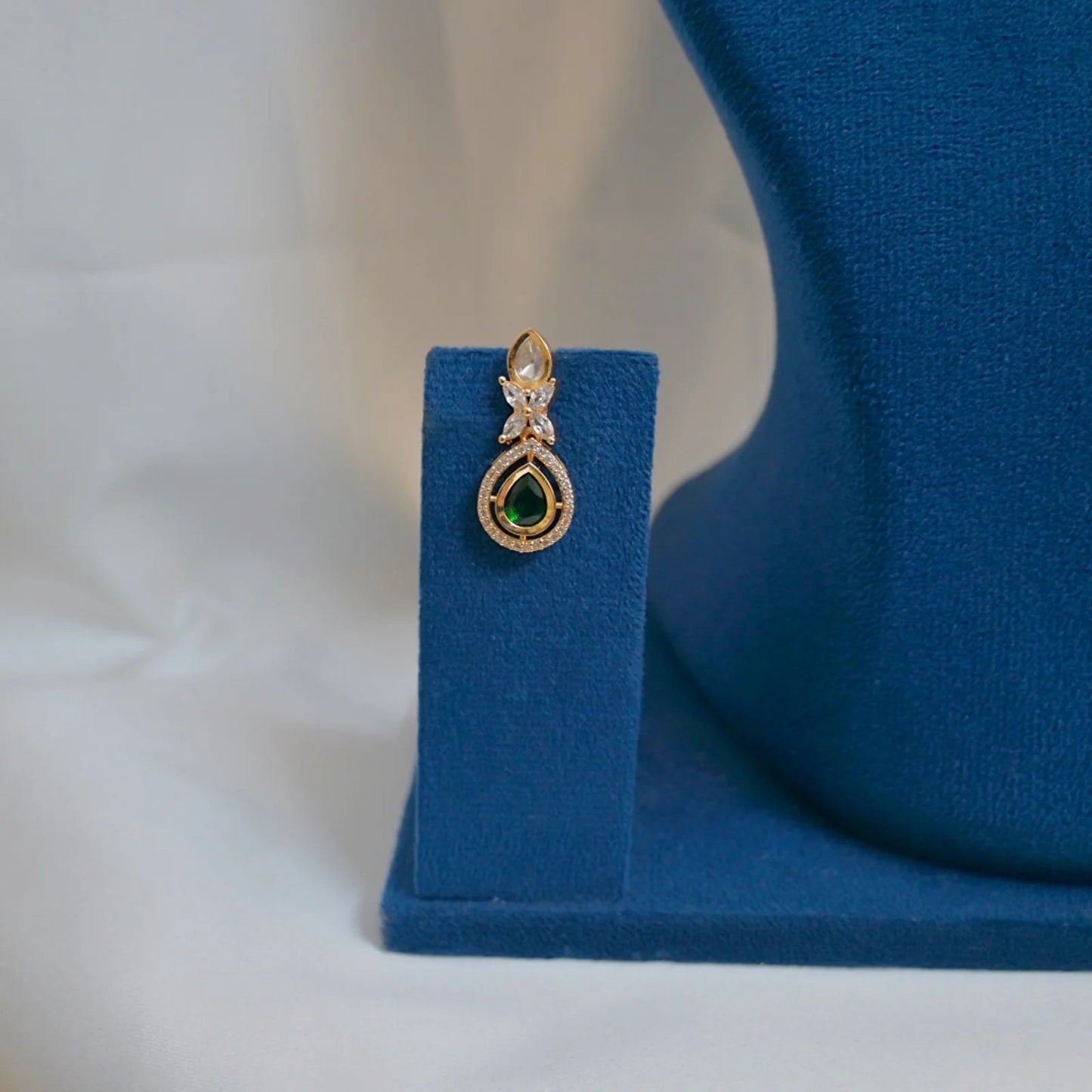 Real Polki Kundan Emerald Jewellery Set
