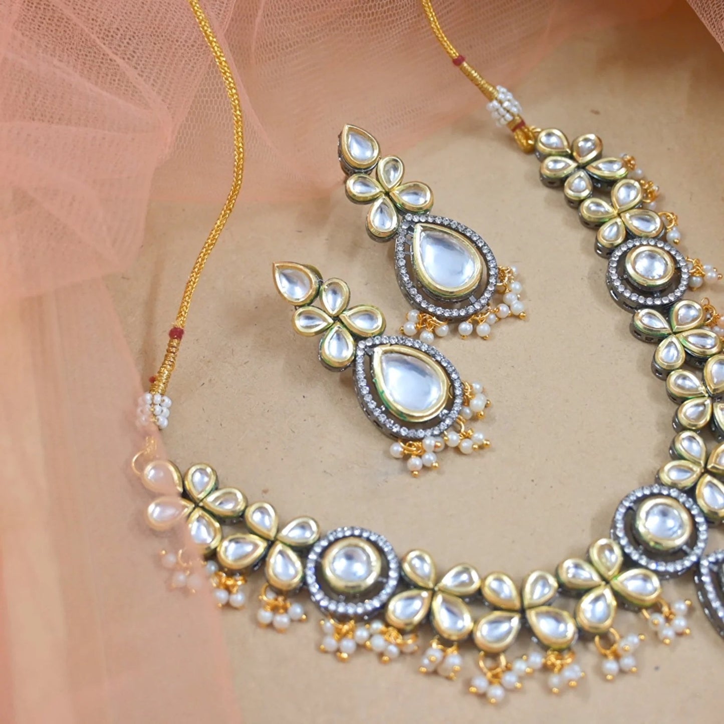Pina Polki Kundan Jewellery Set