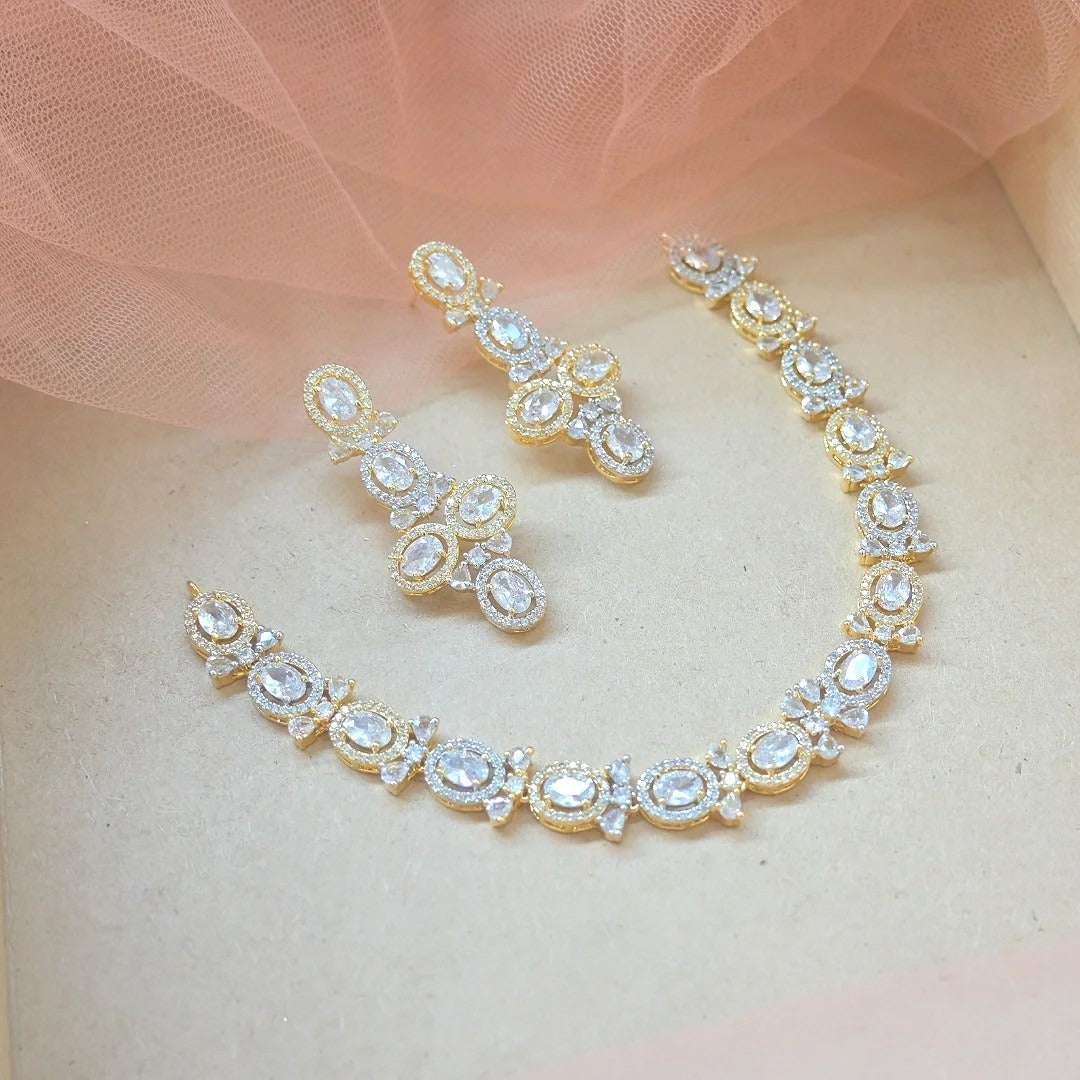 Hiral Dual Tone AD Jewellery Set