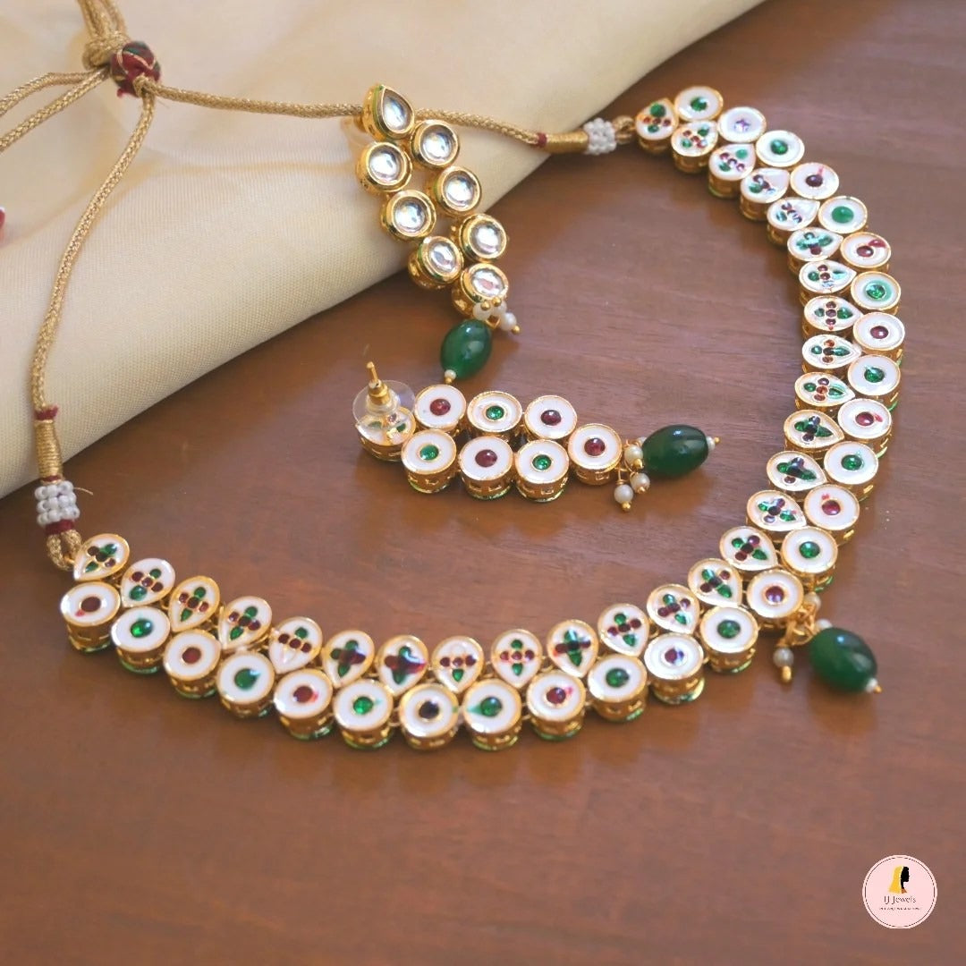 Kundan Neckpiece with Back Meenawork