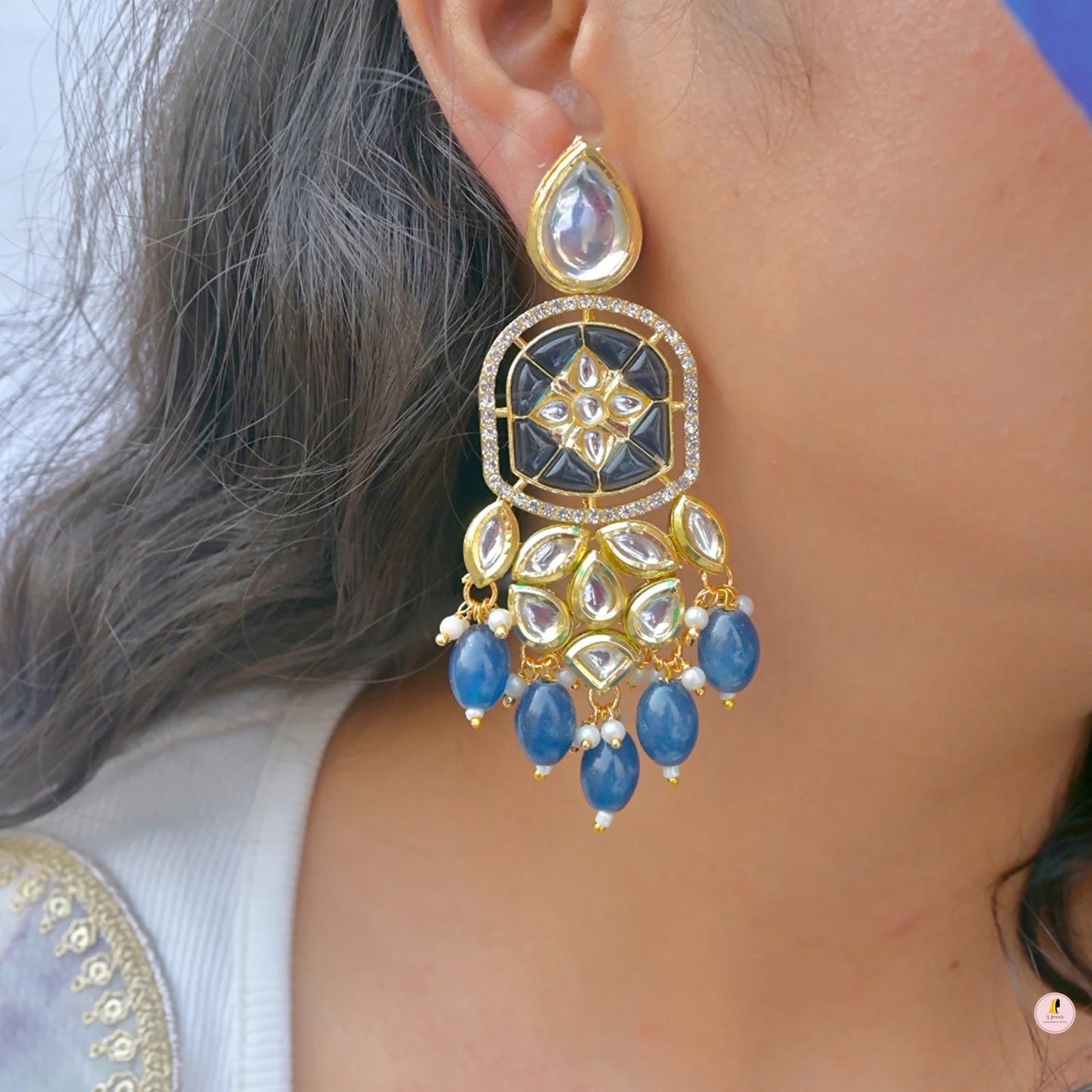 Reha Unique Kundan Earrings