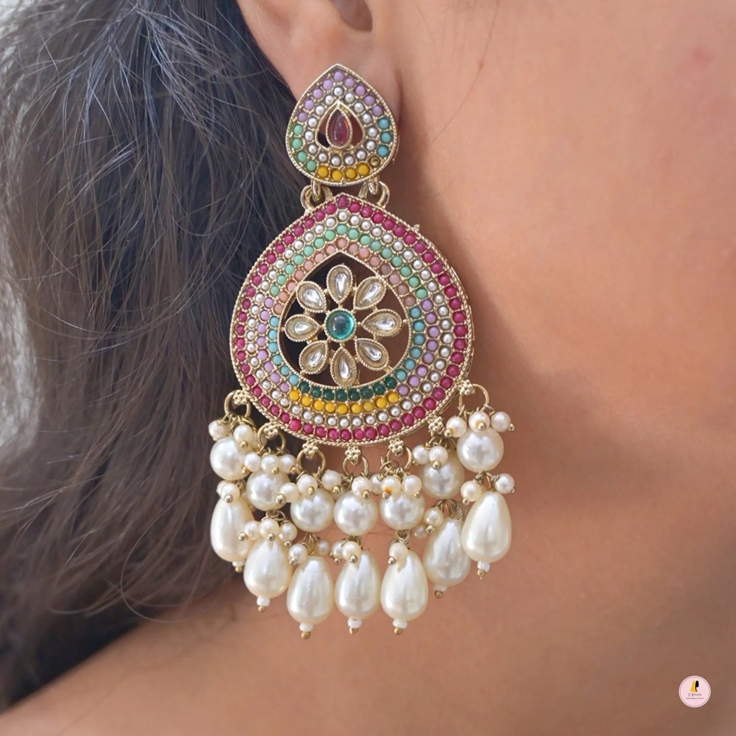 Sohini Colorful Chandbali Earrings for Her