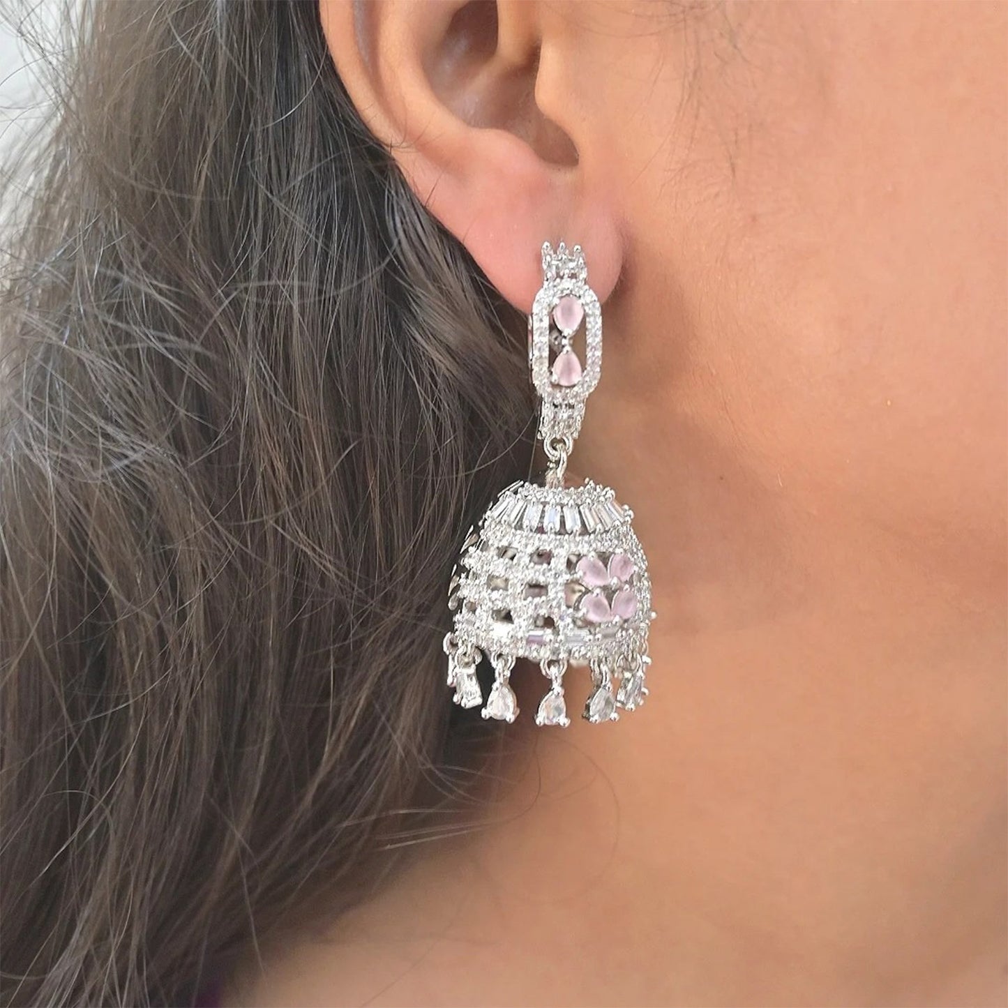 Bahar American Diamond Jhumkas