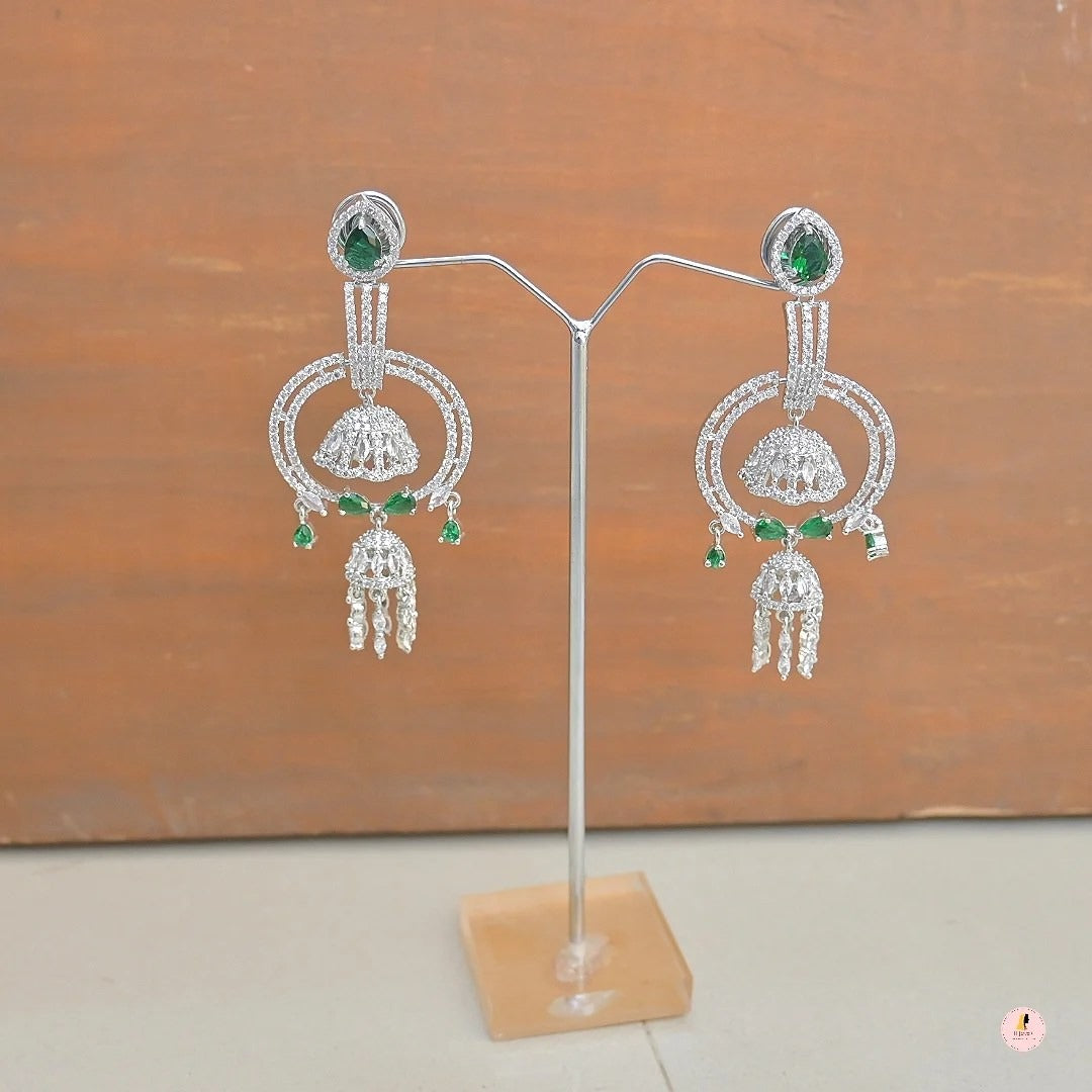 Sia Designer AD Jhumka Earrings