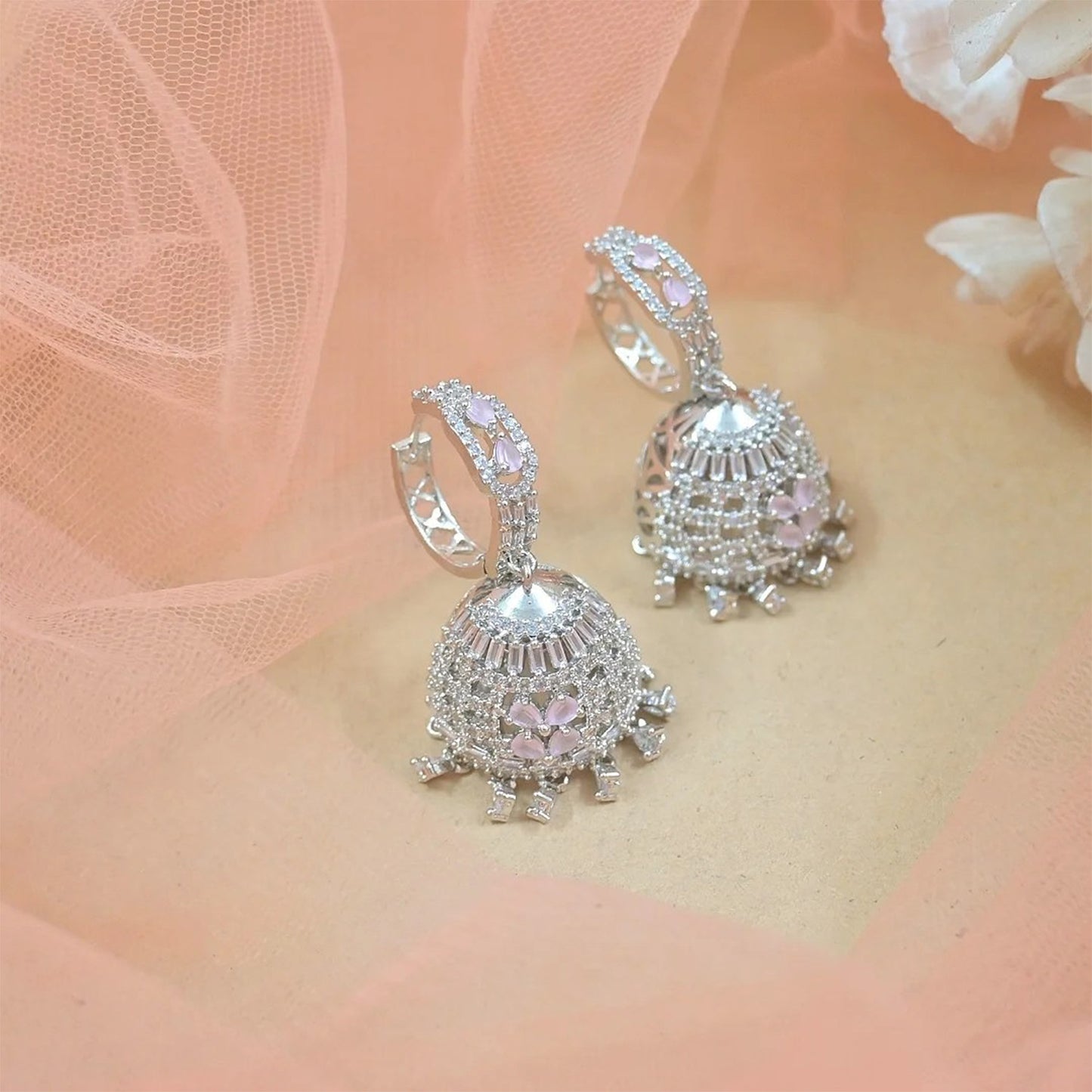 Bahar American Diamond Jhumkas