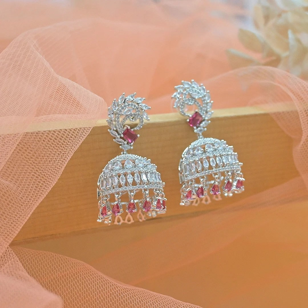 Chloe Cute Silver Jhumkas