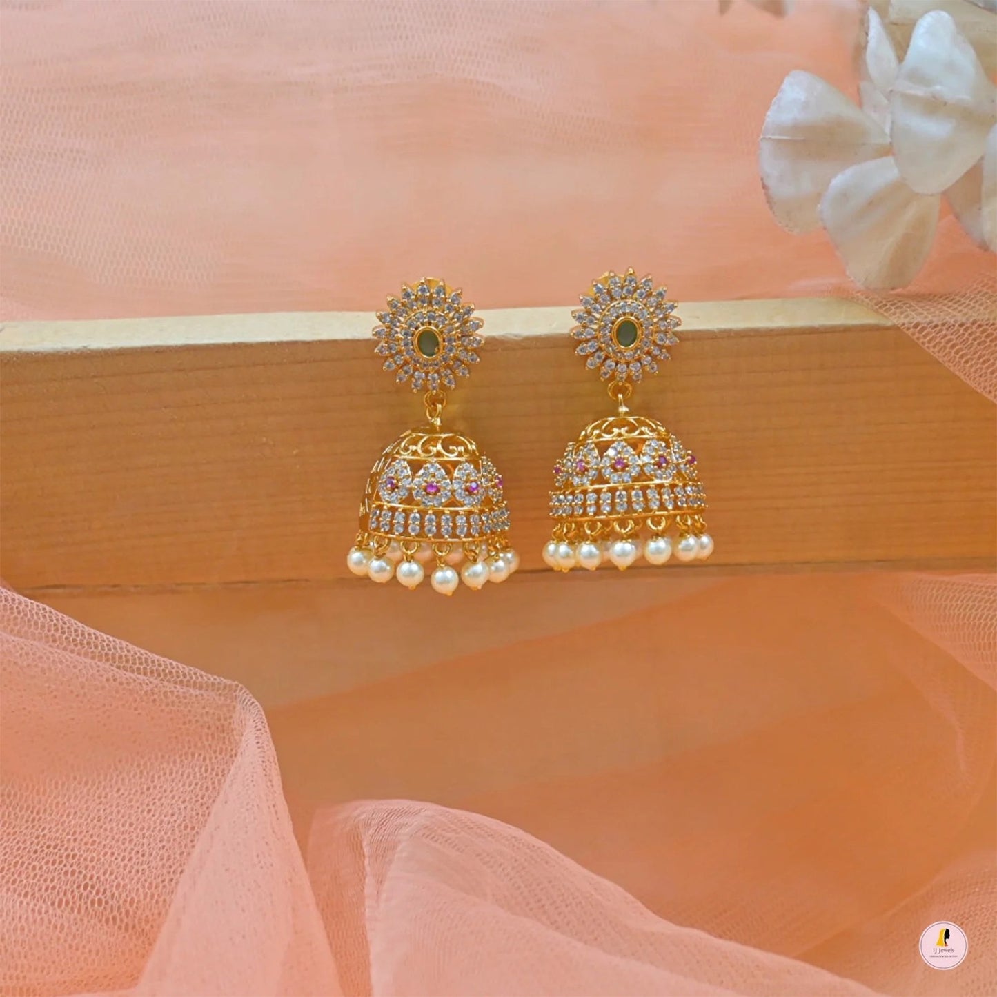 Padmini Kemp AD Golden Jhumkas