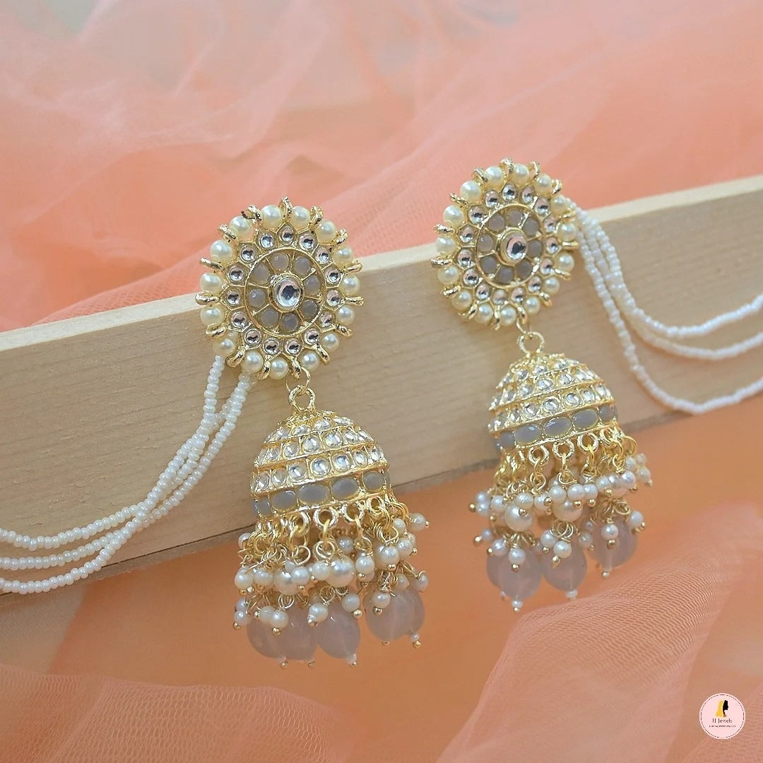 Mini Jass Jhumkas - Red Color