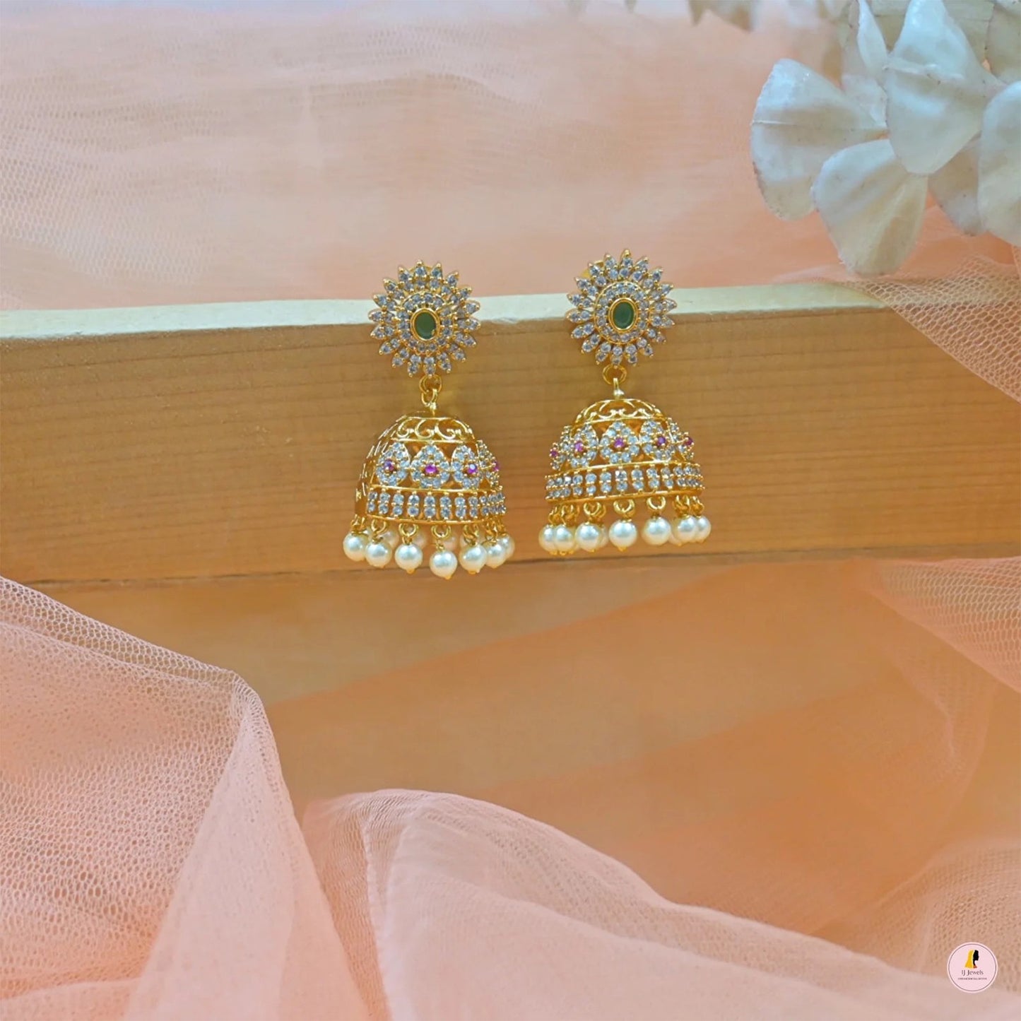 Padmini Kemp AD Golden Jhumkas