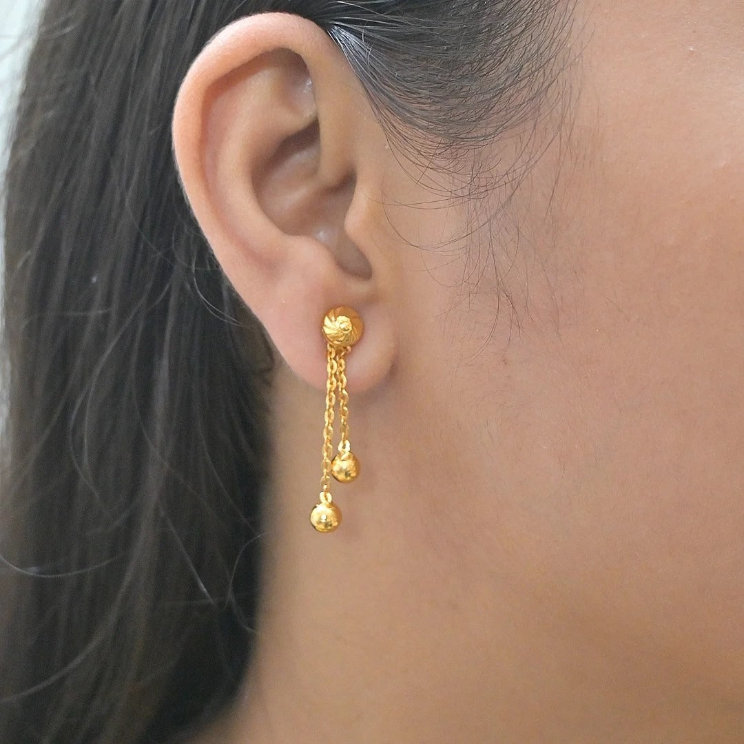 Premium Next to Real Gold Dangling Earrings