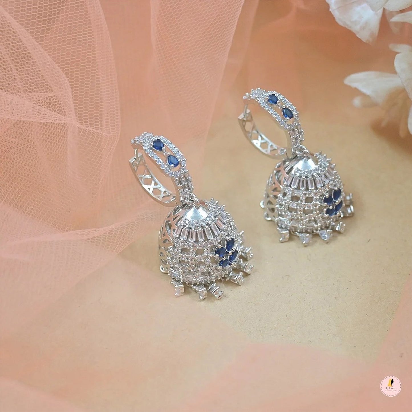 Bahar American Diamond Jhumkas