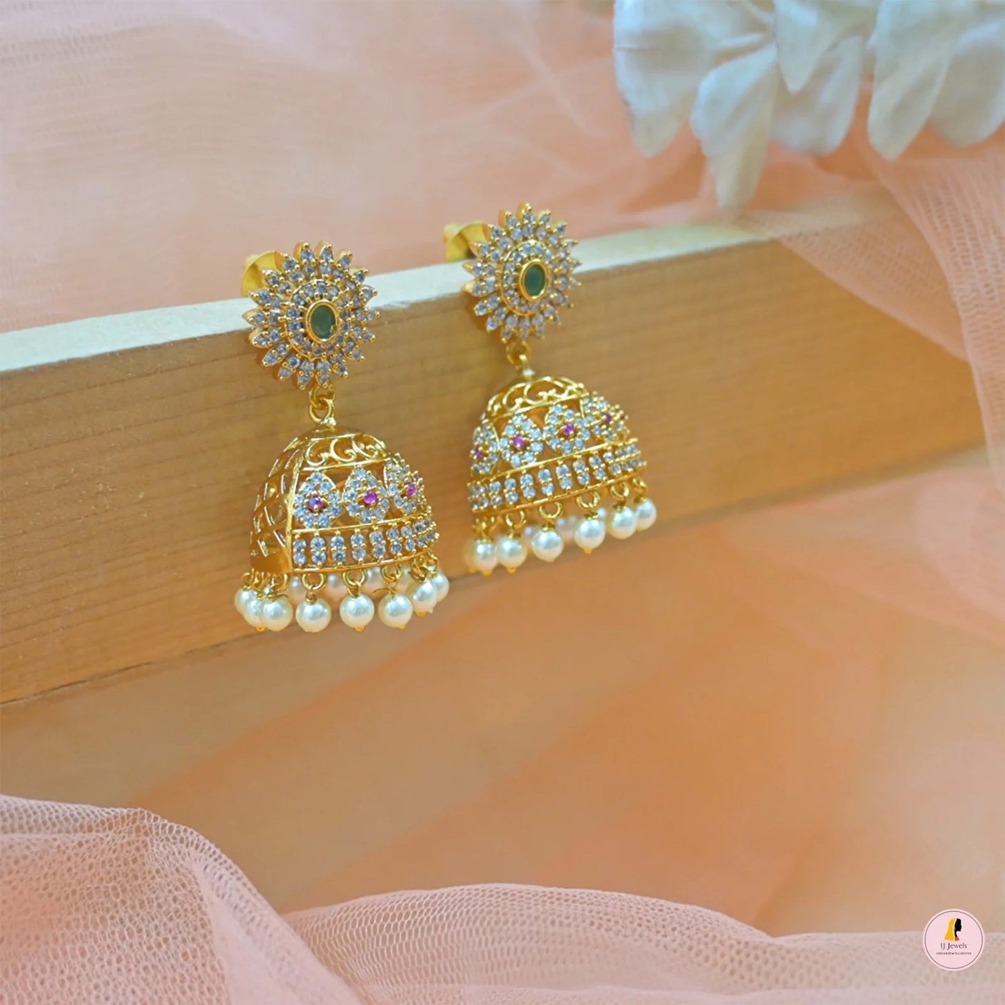 Padmini Kemp AD Golden Jhumkas