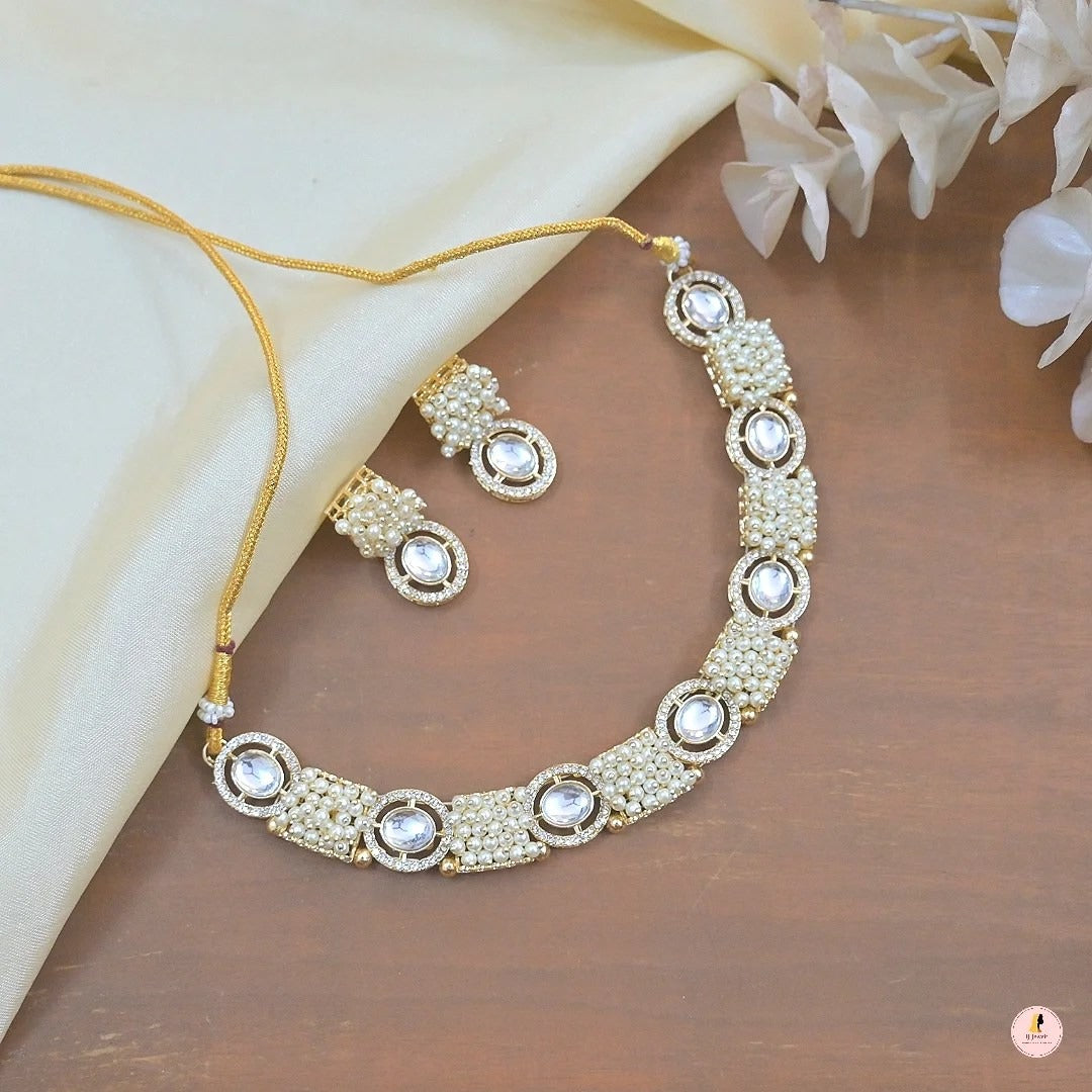 Shreya Polki Style Pearl Jewellery Set
