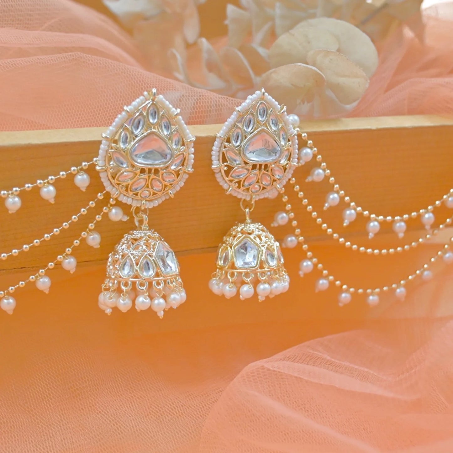 Ruhi Jhumkas with Earchain