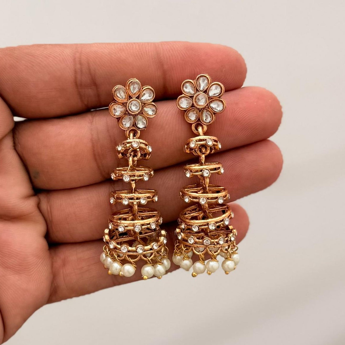 Antique Kundan Lightweight Jhumkas