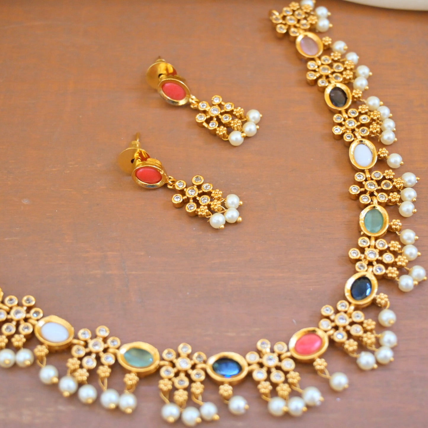 Sravya Gold Plated AD Neckpiece