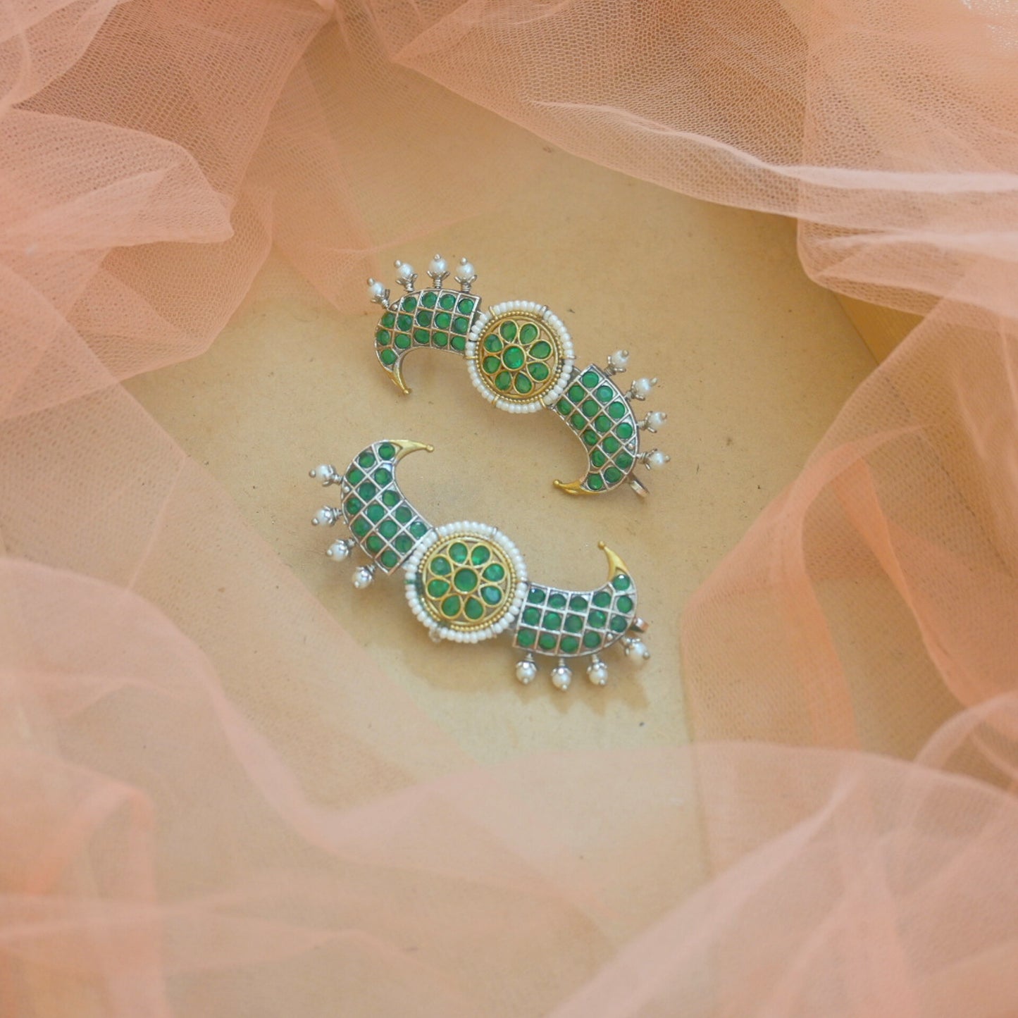 Disha Dual Tone Statement Earcuffs