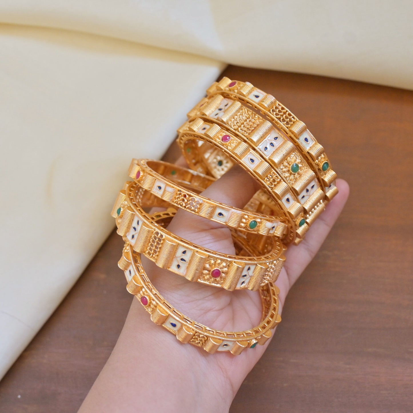 Rajwadi Heritage Bangle Set ( Set of 6 )