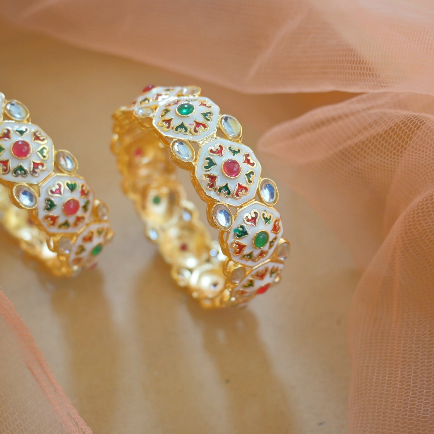 Traditional Meenakari Kadas ( Set of 2 )