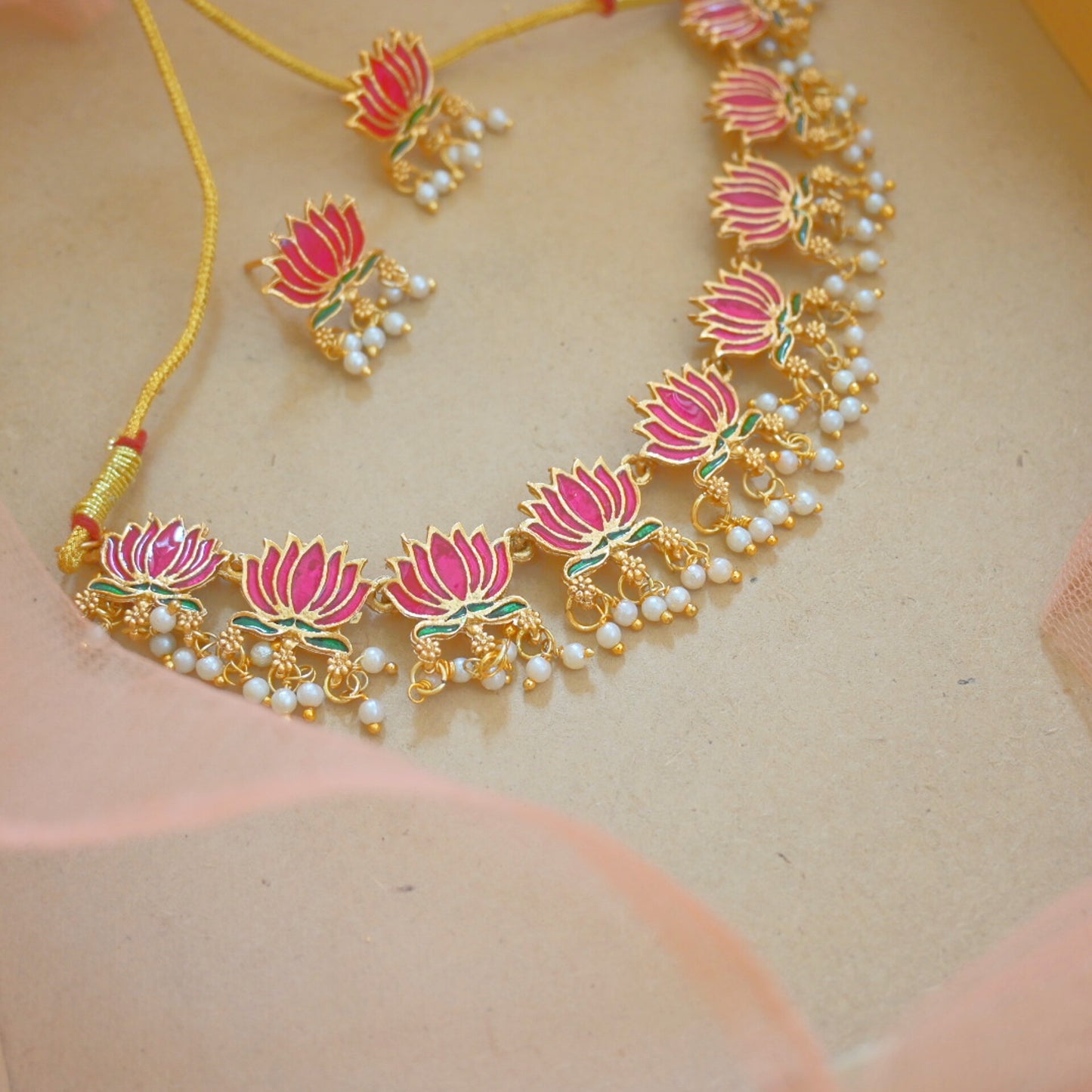 Trending Lotus Jewellery Set