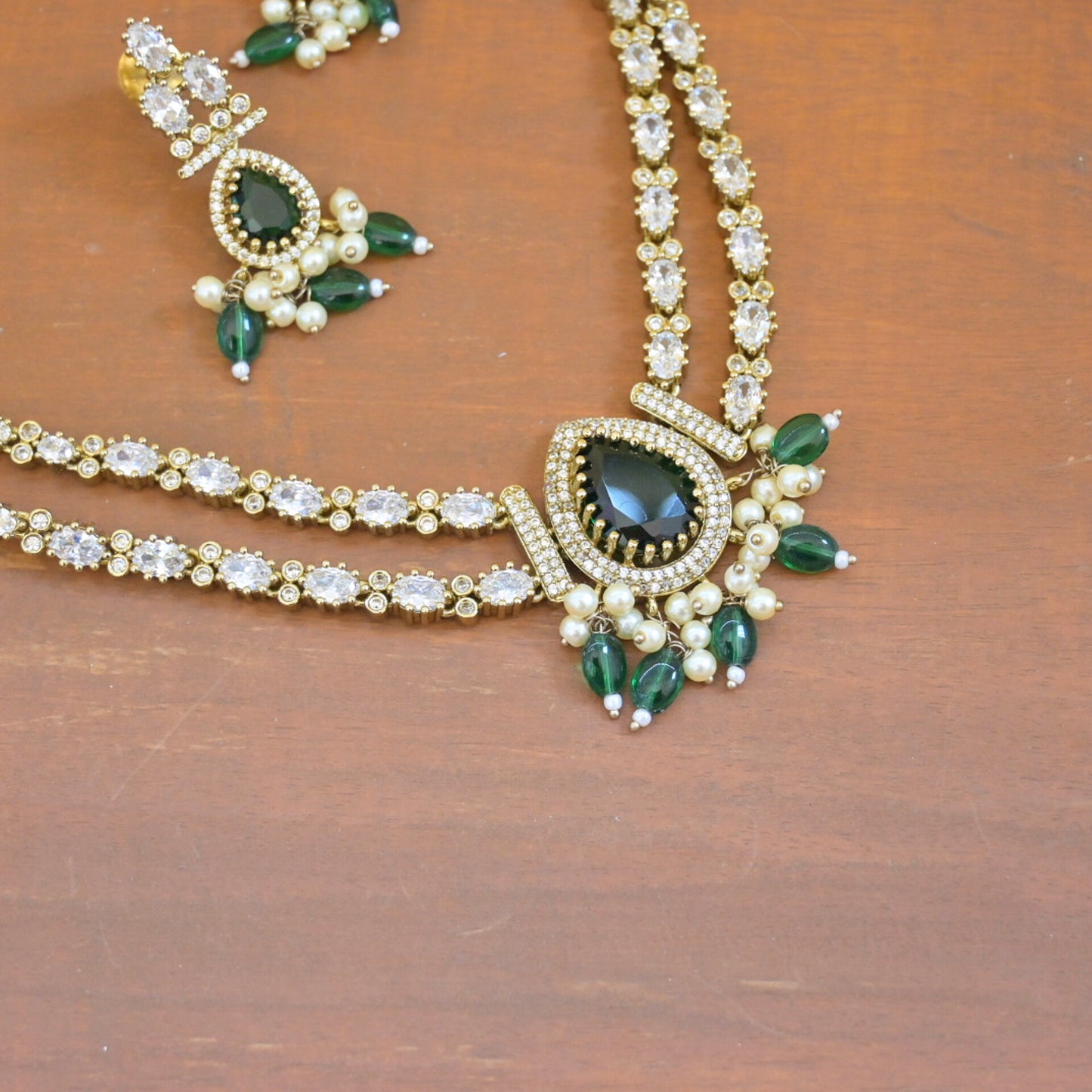 Inaaya Antique AD Jewellery Set