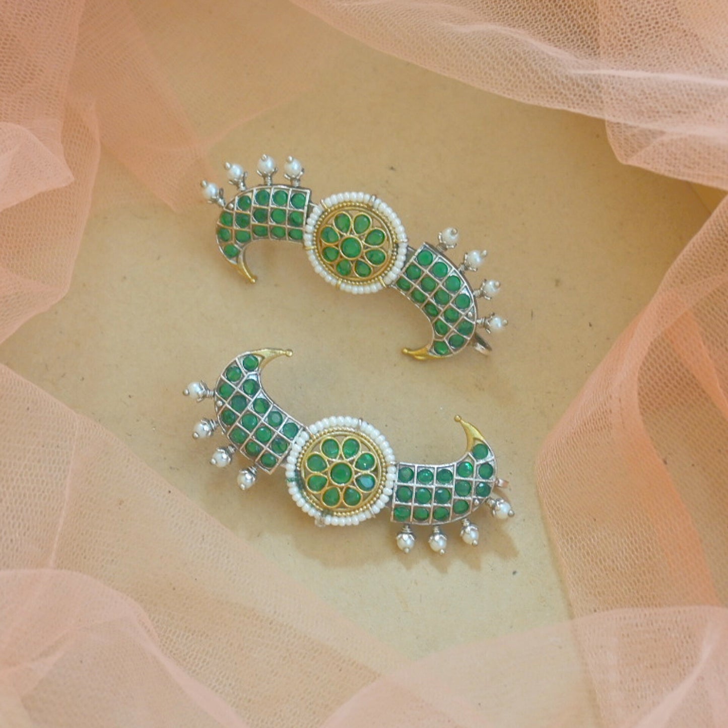Disha Dual Tone Statement Earcuffs