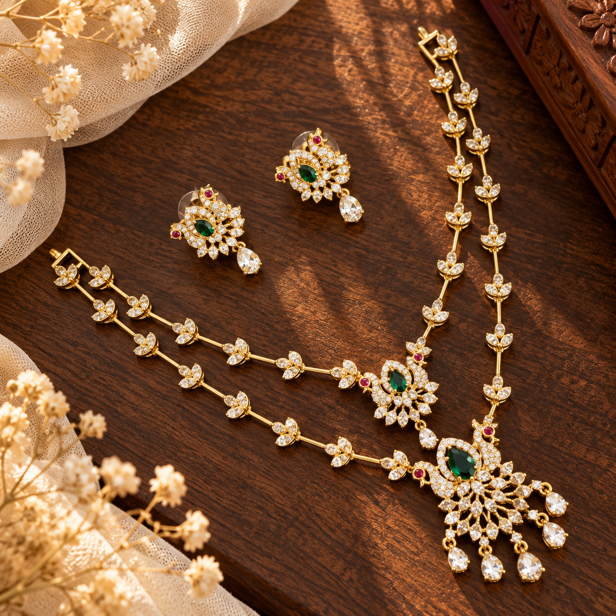 Qirat Layered AD Jewellery Set