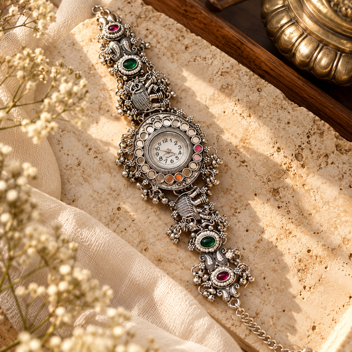 Oxidised Silver Heritage Watches for Her ( Navratri Special )