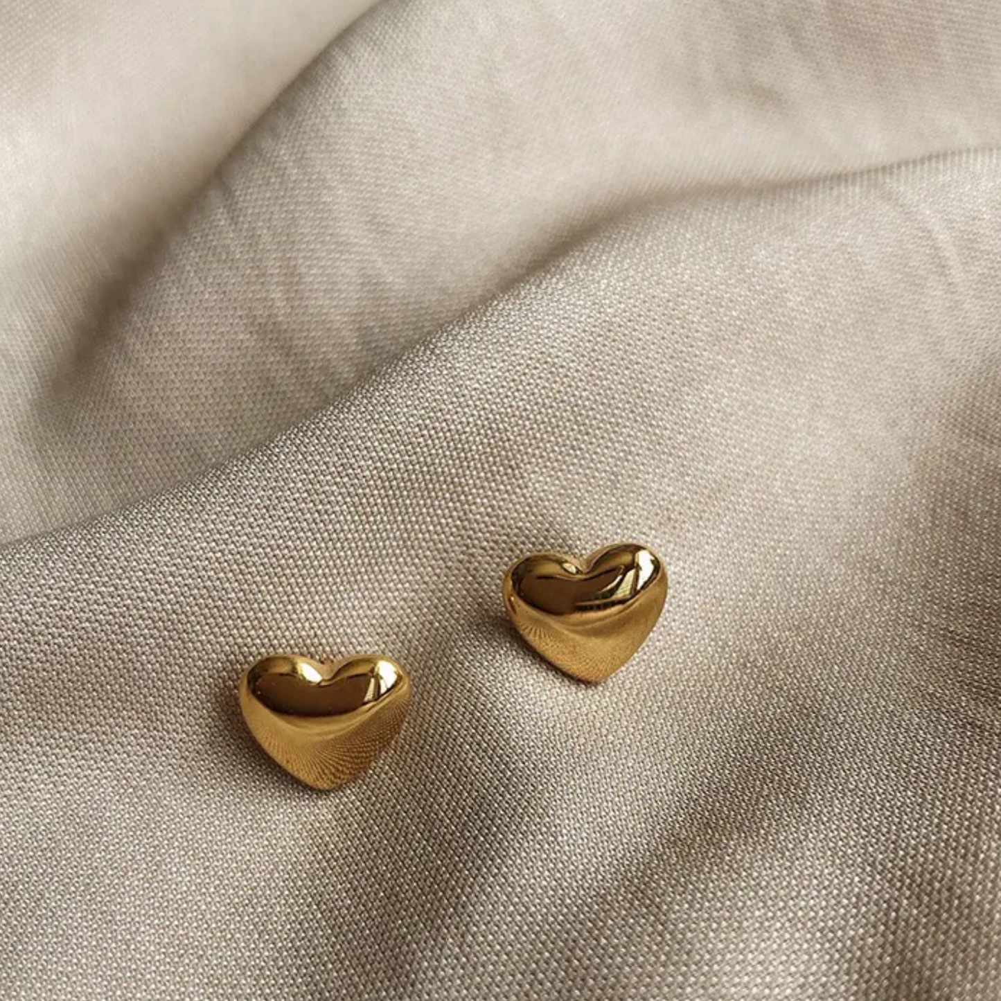 Metallic Heart Studs