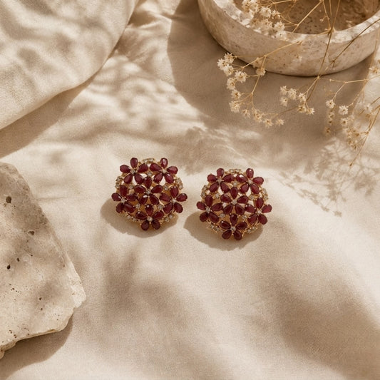 Stylish Studs - Maroon